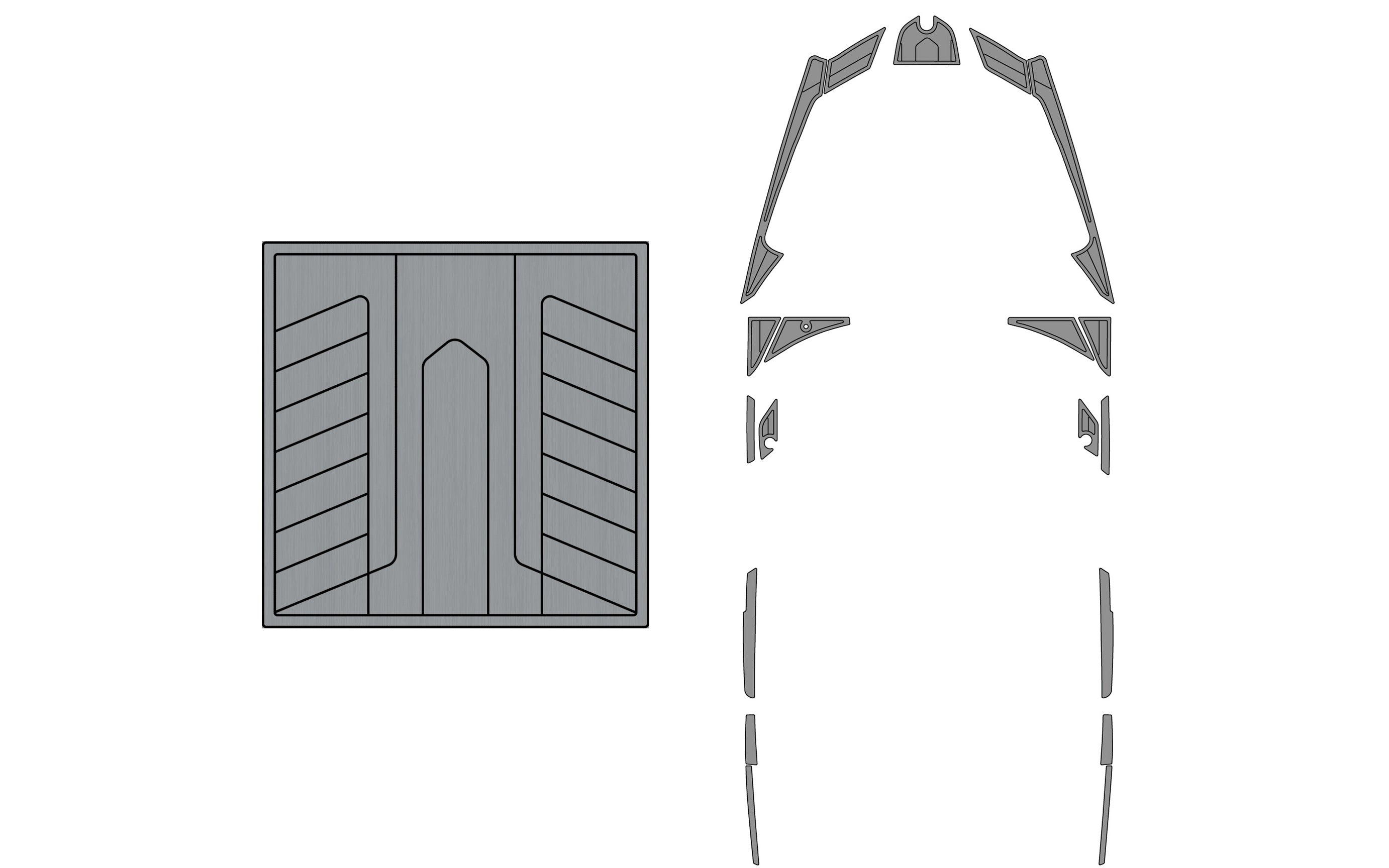 Diagram of Axis A22 Soft Grip Top Deck Kit for '09-'14 skateboards, showing individual components and assembly layout.