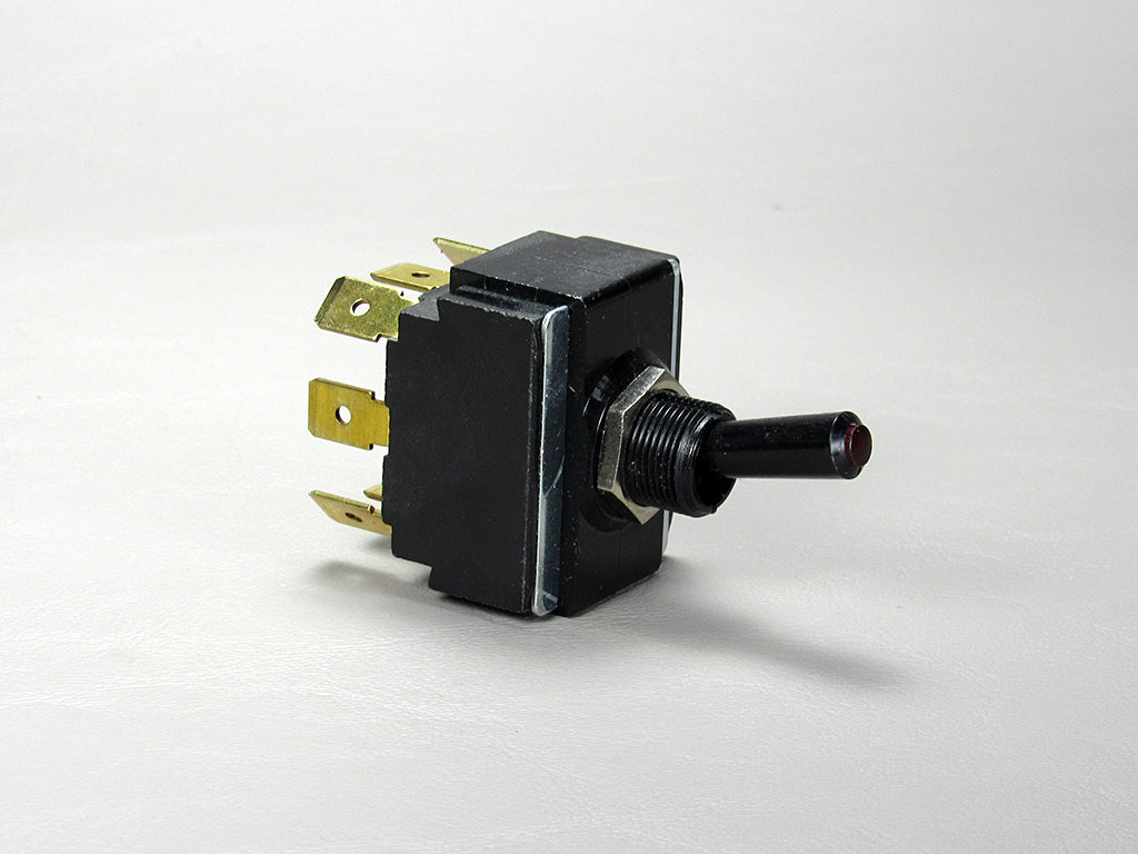 AXIS toggle switch with black handle, metal mounting nut, and multiple electrical terminals for control applications.