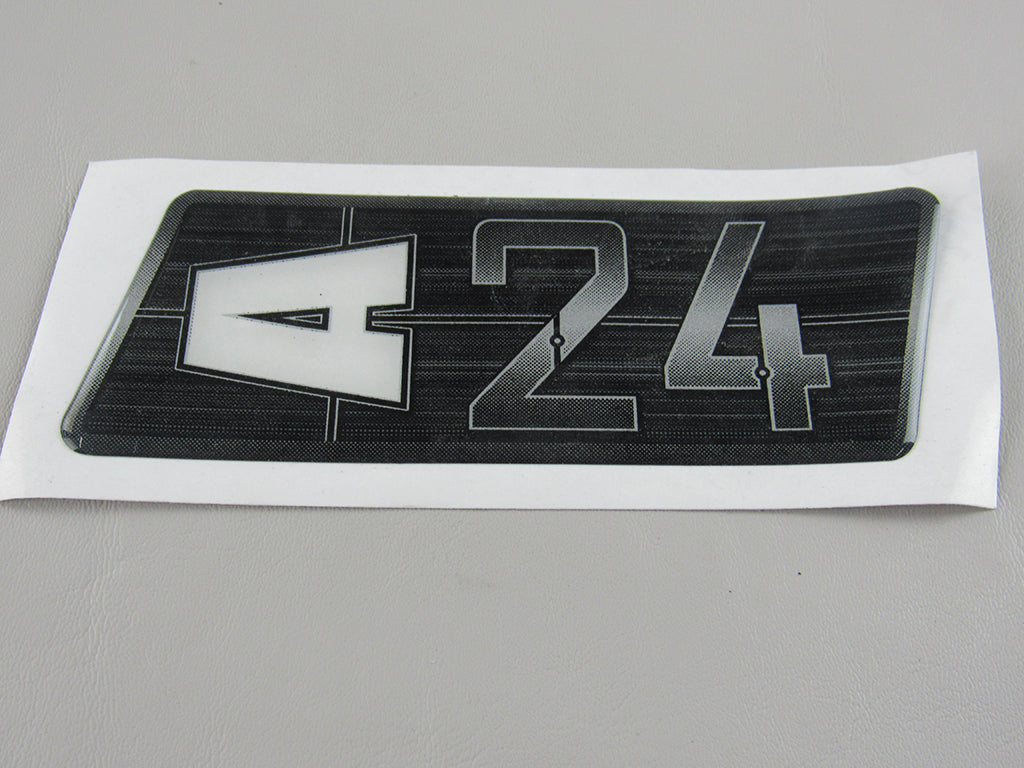 Decal for Axis A24 transom, 2x5 inches, with a crystal cap finish, featuring the number "4" and "2/4" design.