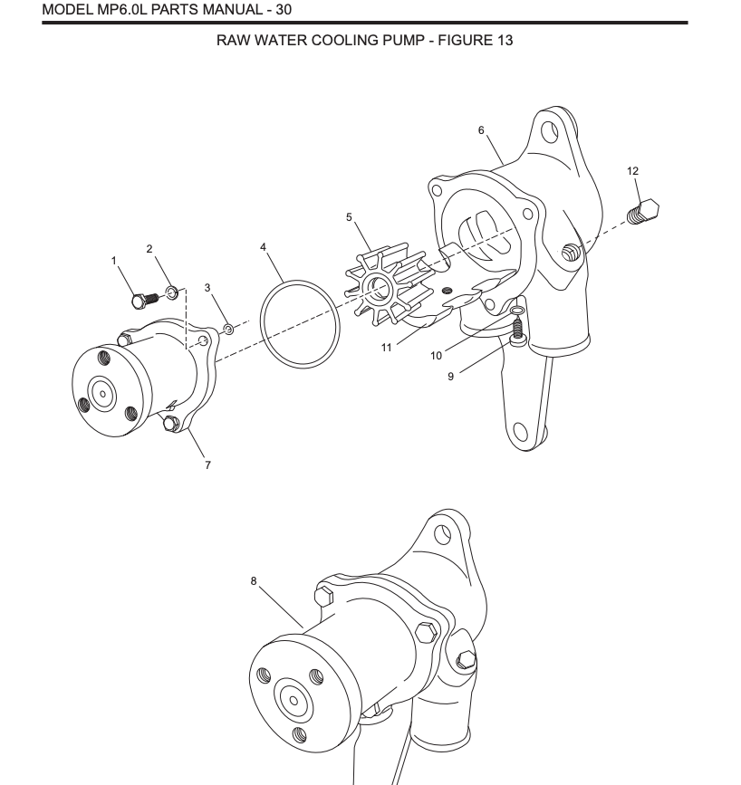 6.0L Water Pump Diagram