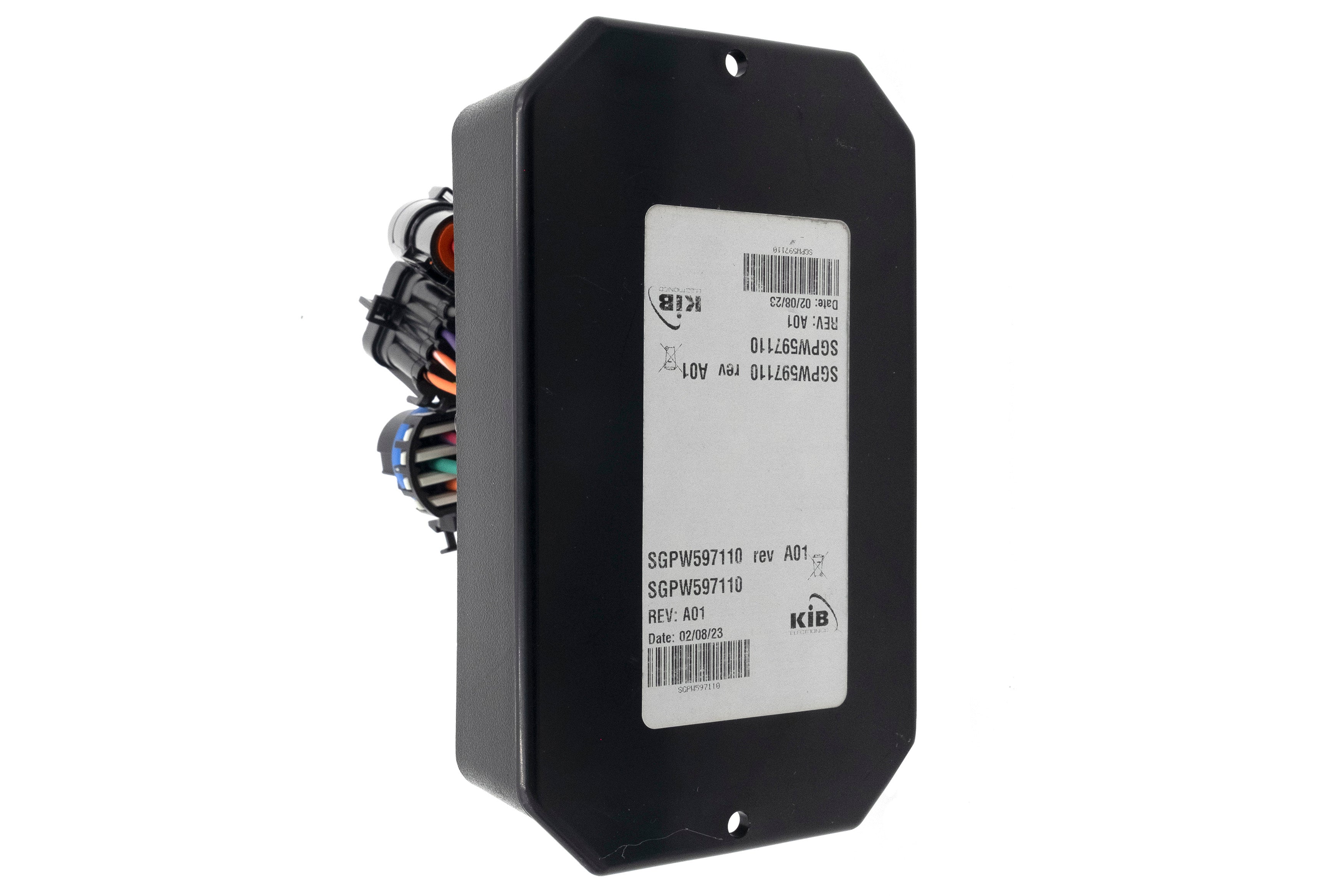 Power Wedge/Surf Gate 6-pack relay module with multiple colorful wiring connectors and a black metal casing.