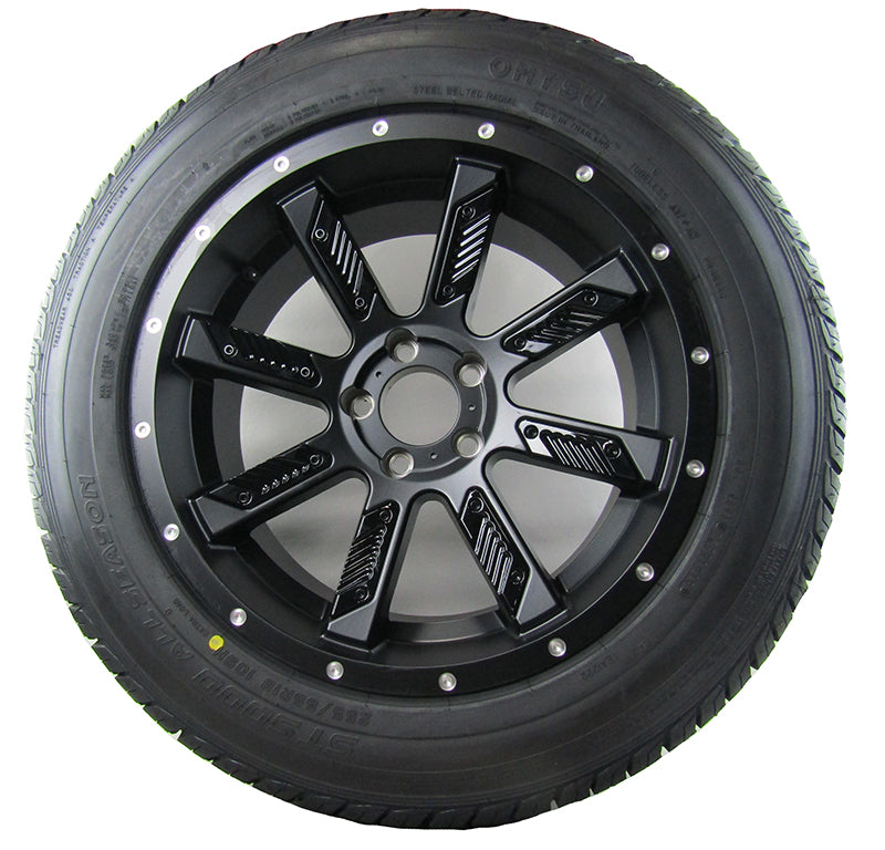 Malibu M-HE1824 wheel and tire with black alloy rim and all-season tire, designed for stylish vehicle performance.