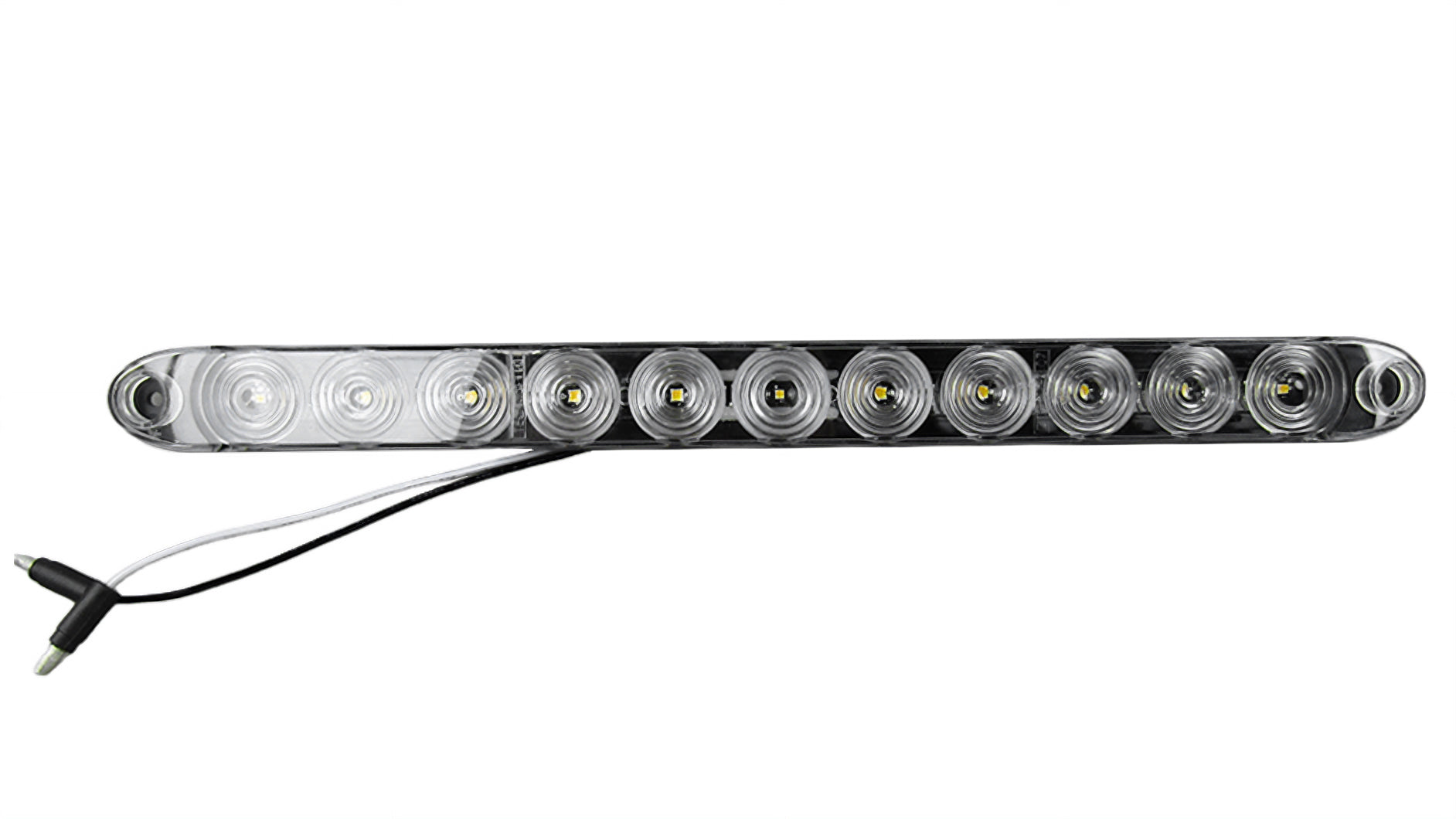 White trailer reverse light featuring multiple LED bulbs for enhanced visibility and safety while reversing.