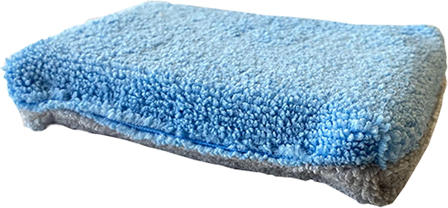 Blue microfiber cleaning pad for Babe's Ceramic Seal Marine Coating application, designed for boat and marine surface protection.