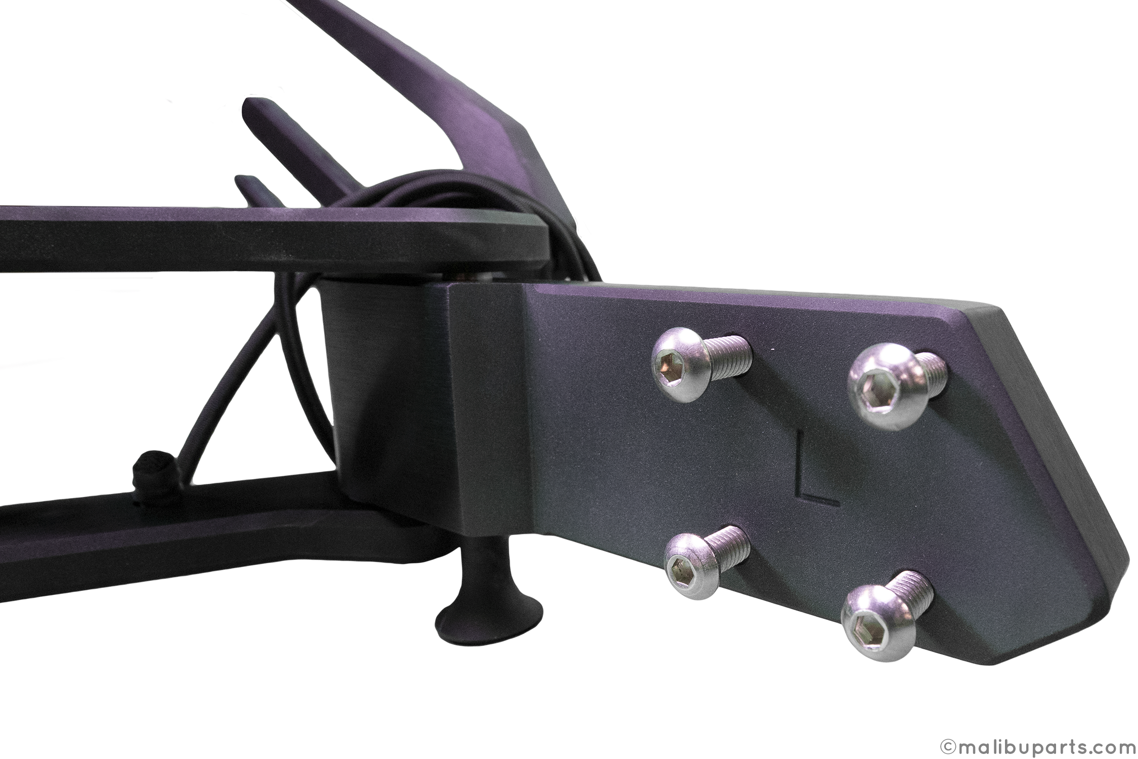 Black Axis Spinner Racks with mounting hardware and adjustable support, designed for organized storage.