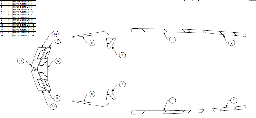 AXIS A24 Deck Track diagram showing parts and assembly for optimal boat performance and customization.