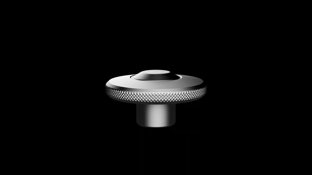 Metal PTM clamp rack replacement knob with textured grip, designed for secure fastening and easy adjustment.