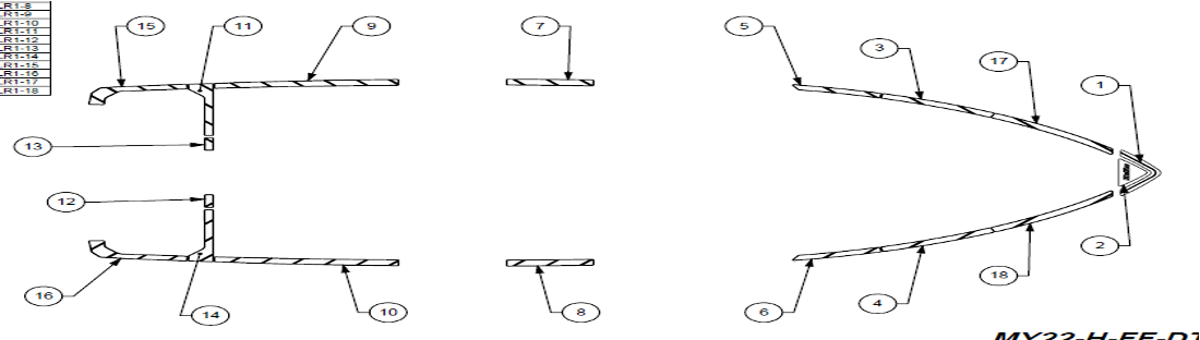 Diagram of the 2022-2023 Soft Grip Deck Track Complete Kit, showing labeled components and assembly details.