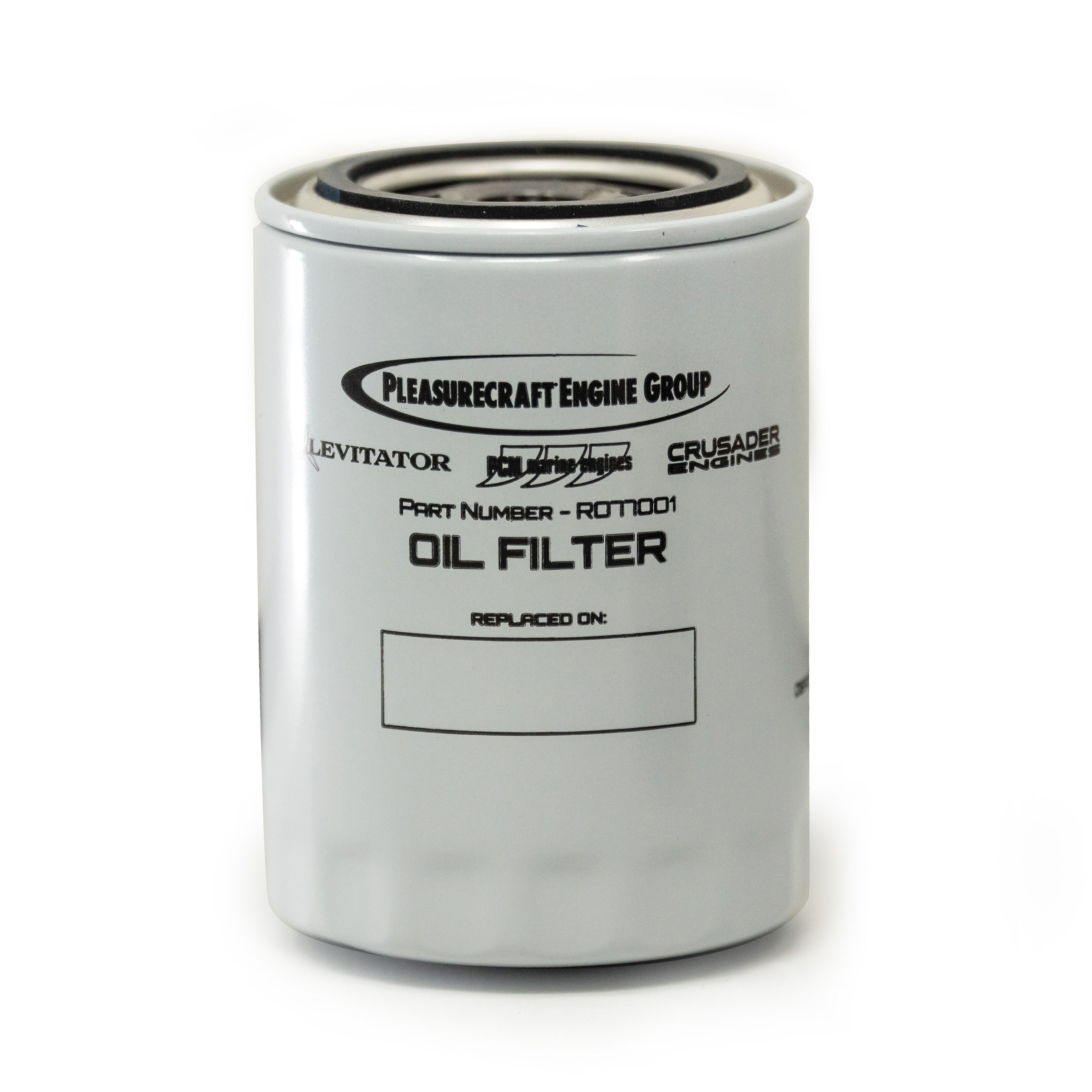 PCM Oil Service Kit with oil filter, labeled "Pleasurecraft Engine Group," for engine maintenance, replacement part ROT1001.