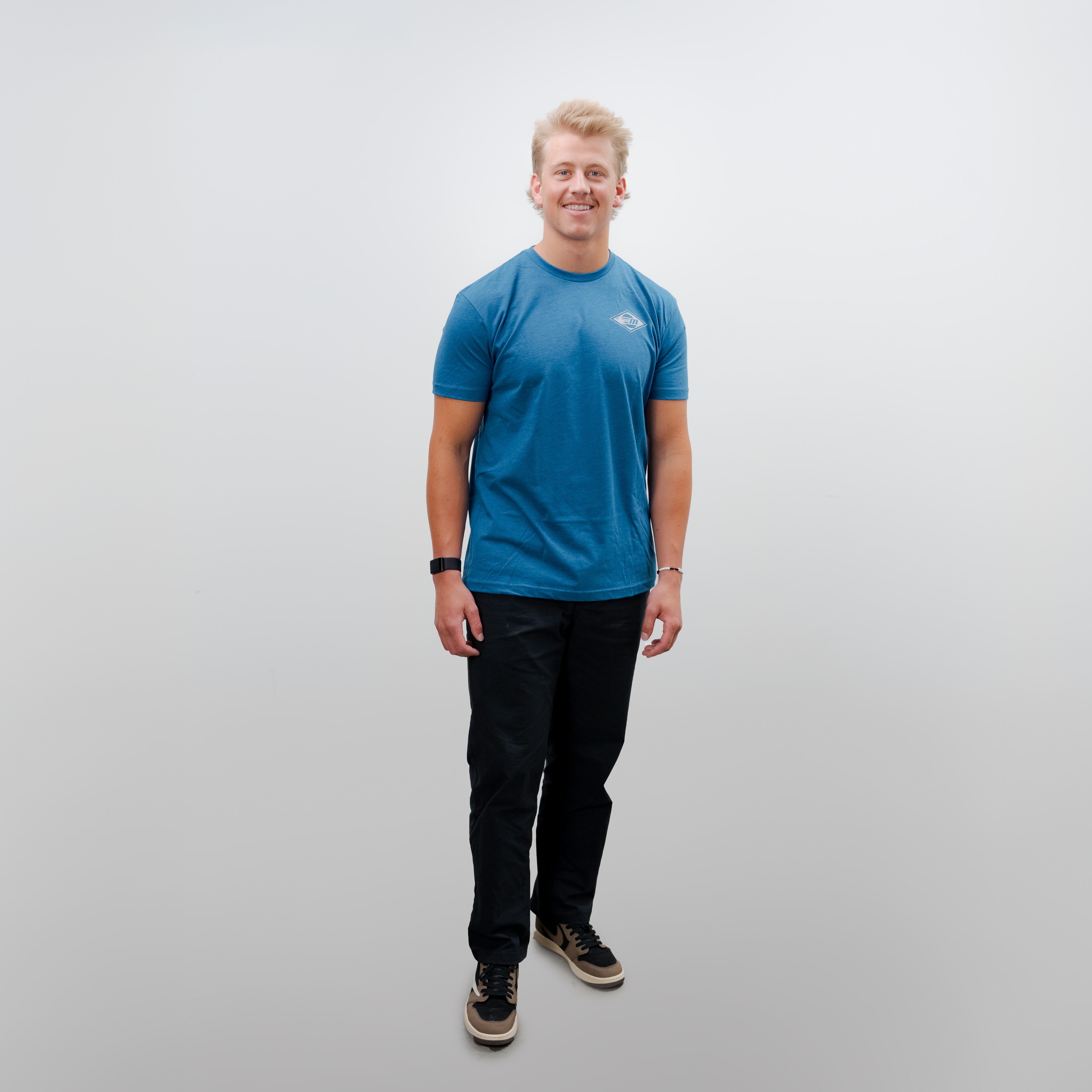 Malibu Boats Surfer Tee Font Detail Vapor Blue