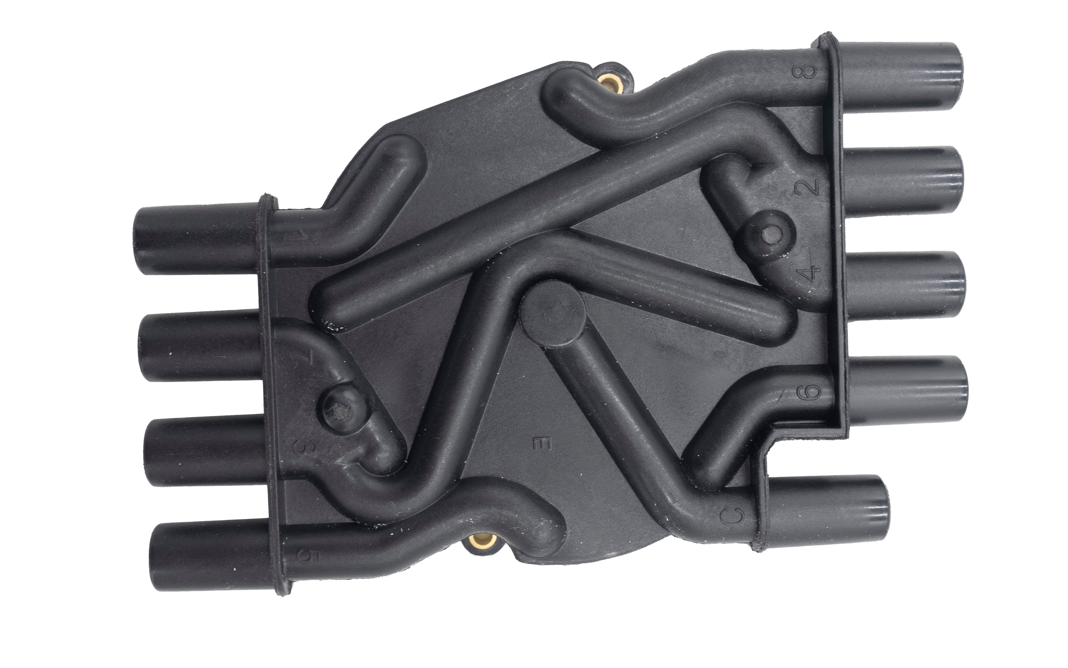 PCM Crusader distributor cap and rotor kit (HVS) with black plastic cap and multiple high-voltage ignition terminals.