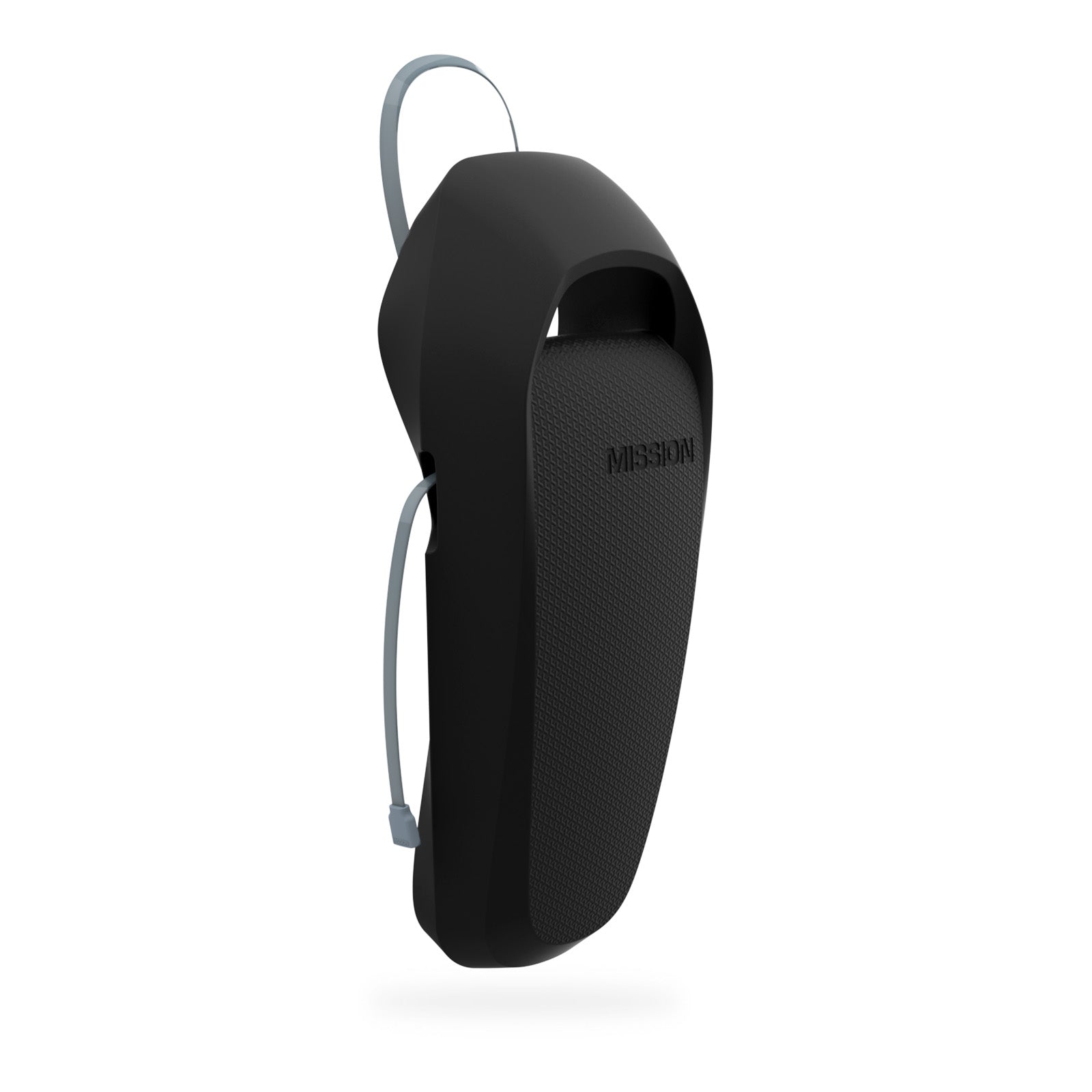 Black Mission Boat SENTRY 2.0 boat fender with gray attachment cords, designed to protect boats from impact.