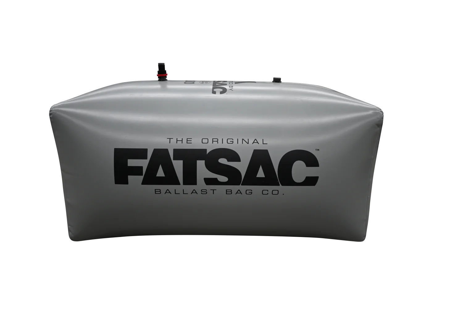 Rear FatSac ballast bag with 1100 lbs capacity, designed for Malibu/Axis boats, in gray with black branding.