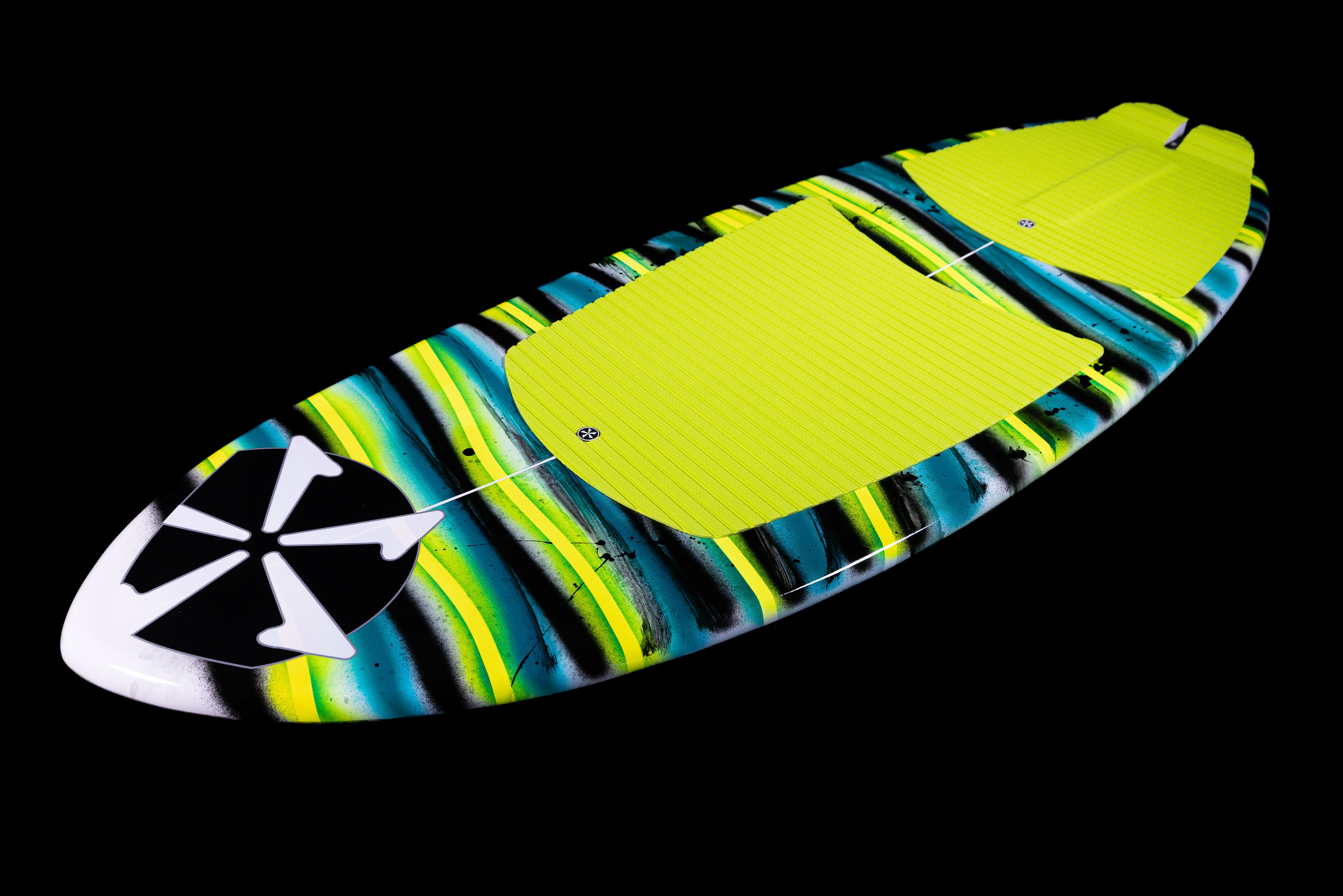 2025 Phase 5 Oogle Skim Board featuring a vibrant striped design and textured surface for enhanced grip and performance.