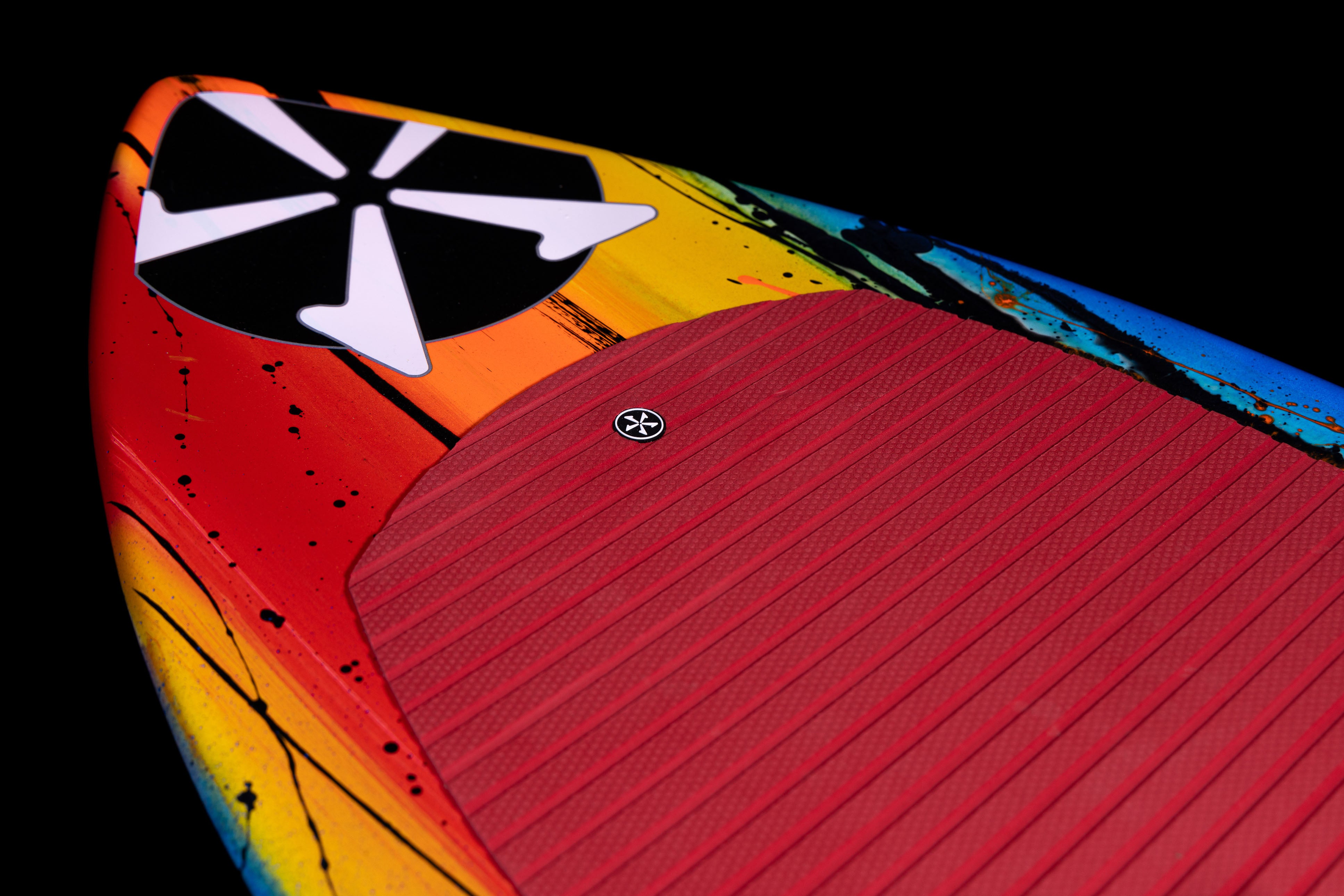 Vibrant 2025 Phase 5 Scamp Skim Board featuring a colorful design and textured grip surface for optimal performance.