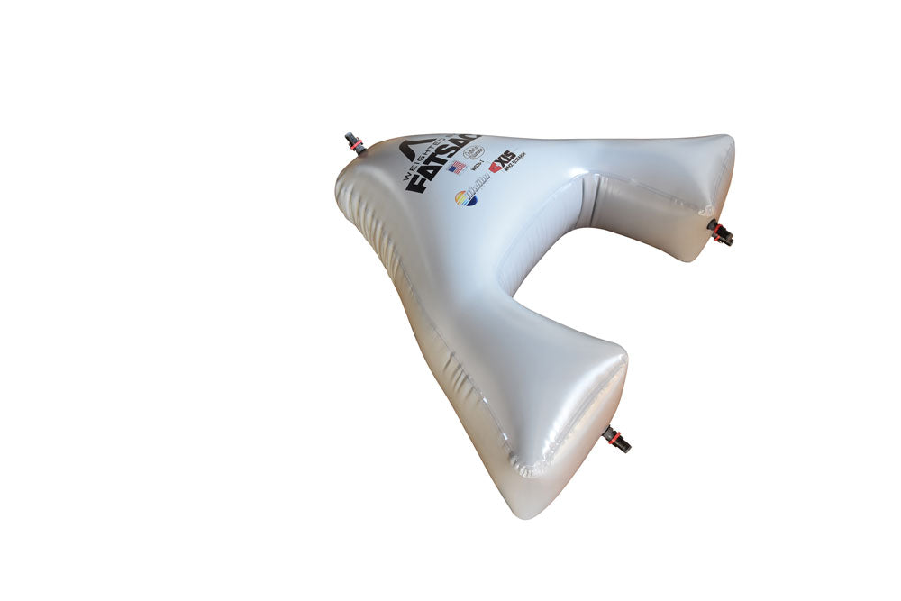 Inflatable Axis PNP 550 lbs Bow FatSac for kayak stability, with multiple valve ports for easy inflation and deflation.