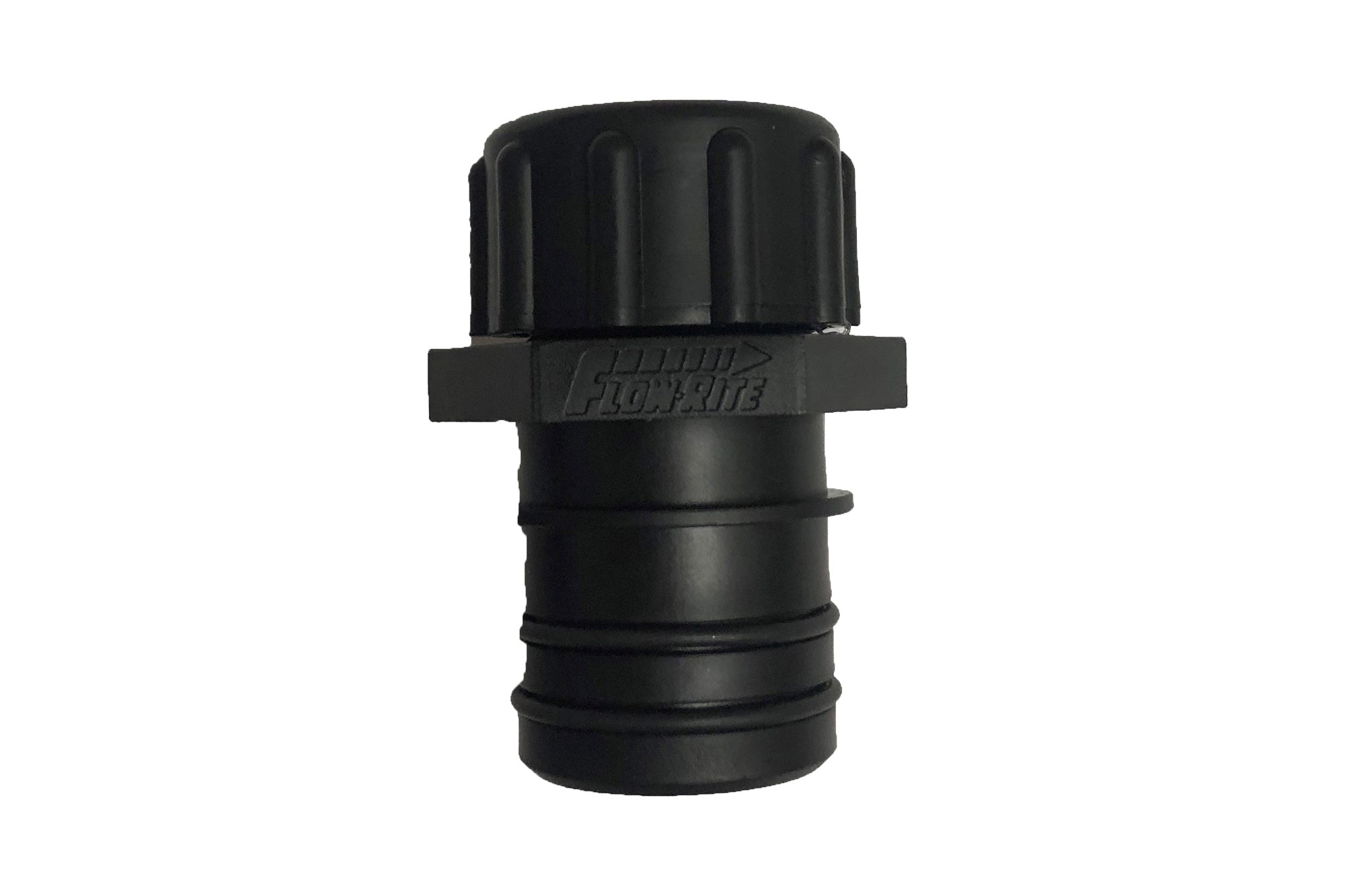 Flow Rite 1-1/8" plug for quick connection and sealing in irrigation or fluid transfer systems.