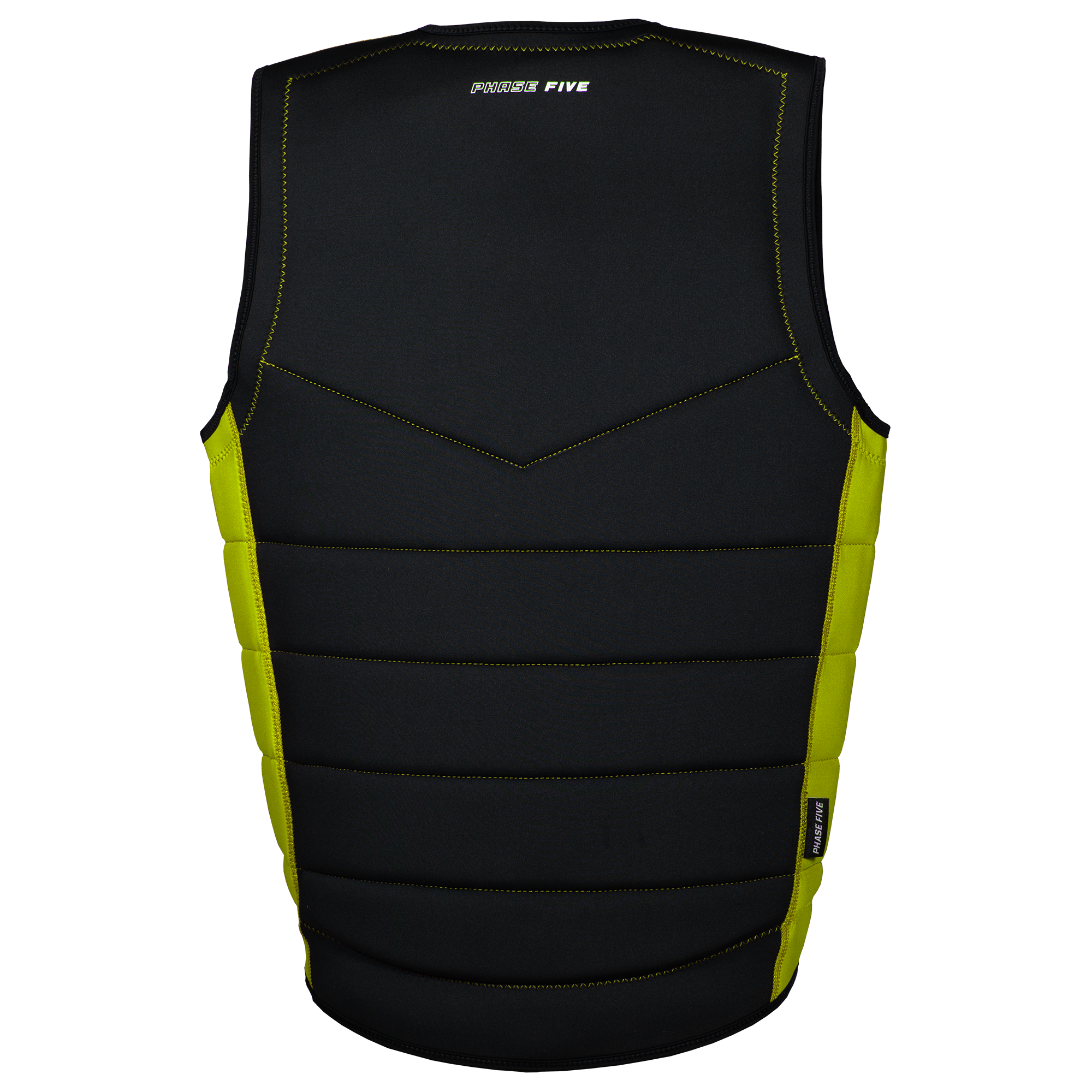 2025 Phase 5 Pro Vest for men, black and yellow, padded athletic vest with adjustable straps and branding details.