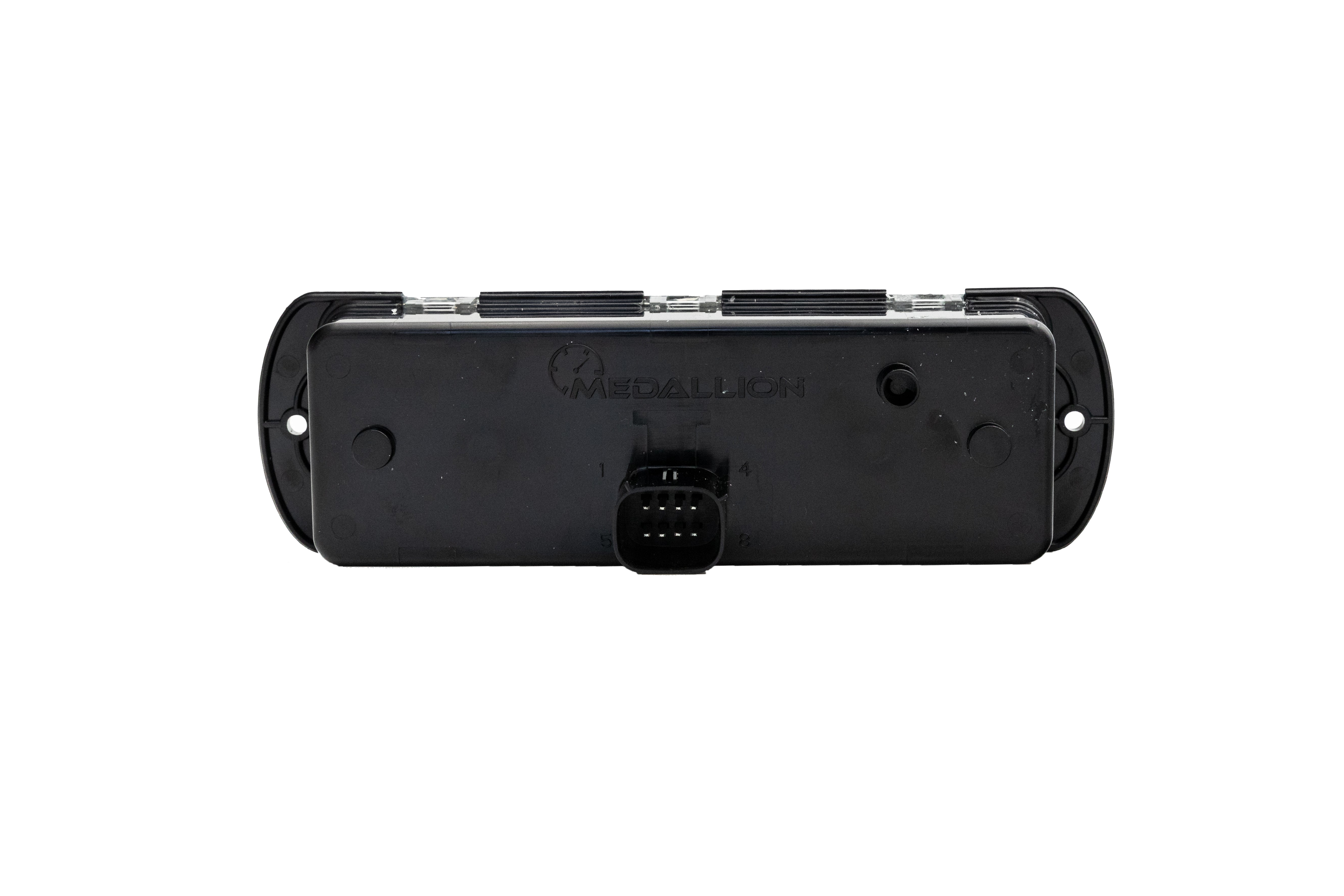 Back view of a black Right Mux Switch Module with connector port and branding, isolated on a white background.