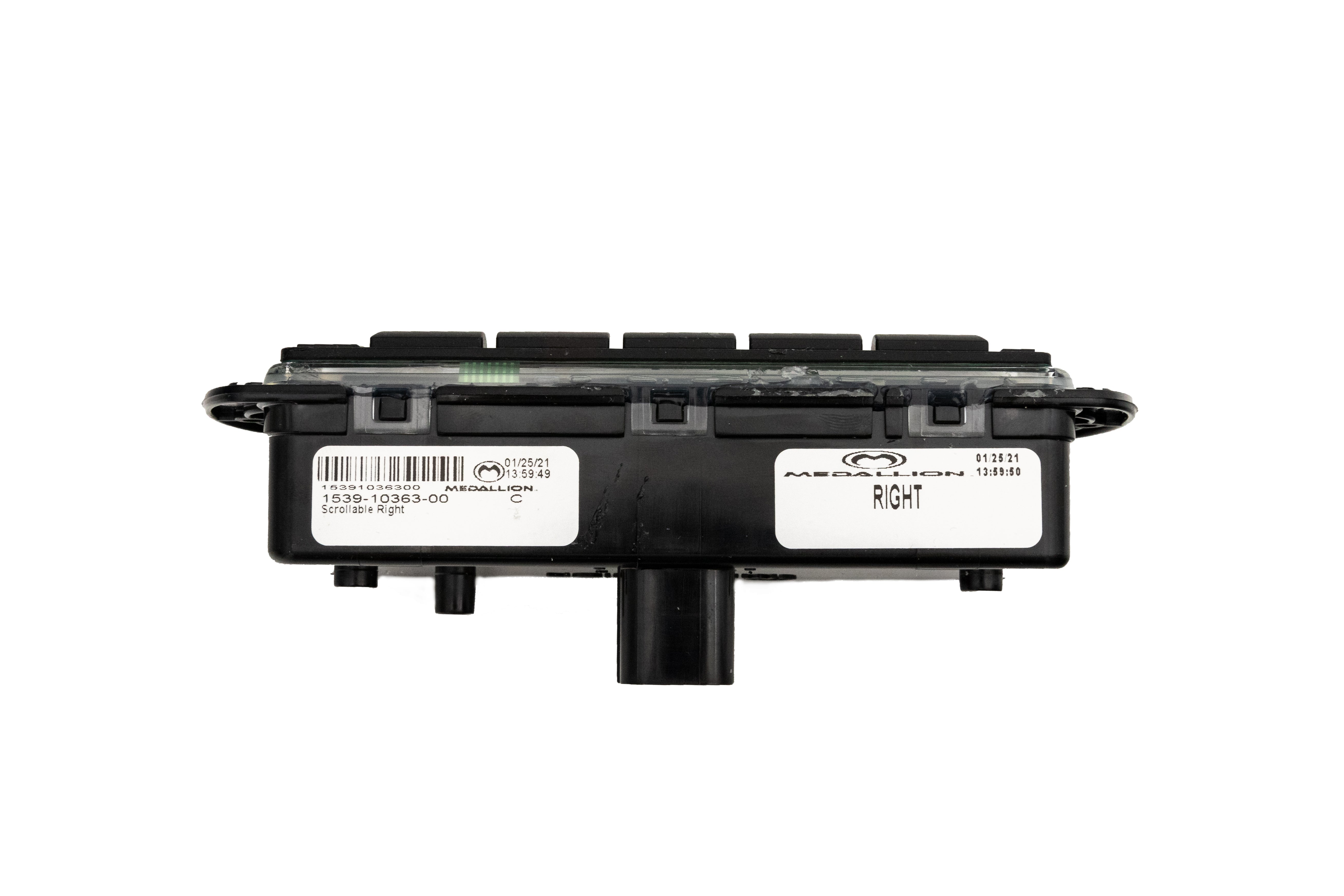 Right Mux Switch Module for vehicle control, featuring multiple buttons and a central connector, labeled "RIGHT" on the side.