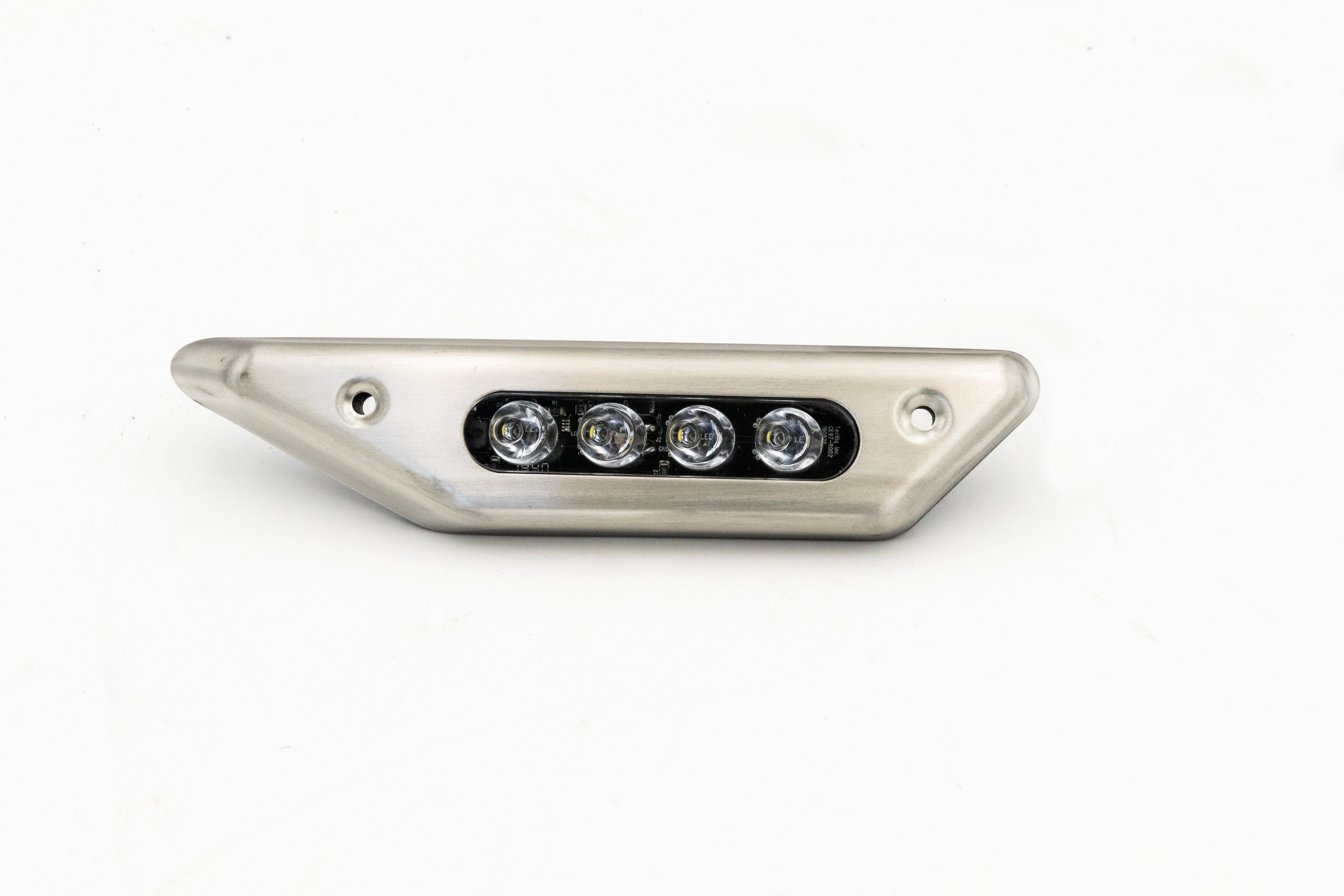 Docking light, starboard side, Axis T-series, 14-21 feet boat, stainless steel housing with LED bulbs.