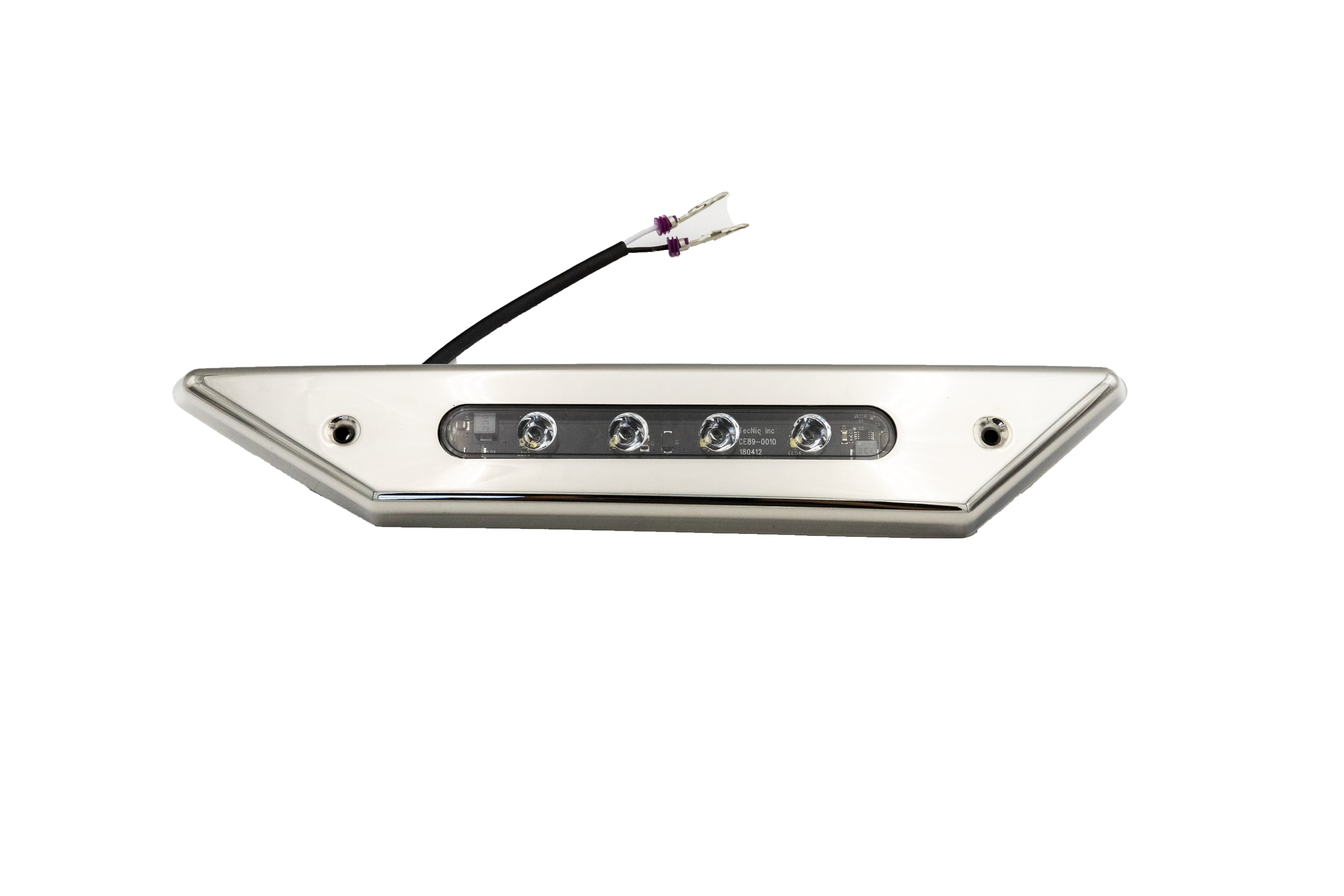 Light docking port with LED lights and exposed wiring, designed for electronic or automotive applications.