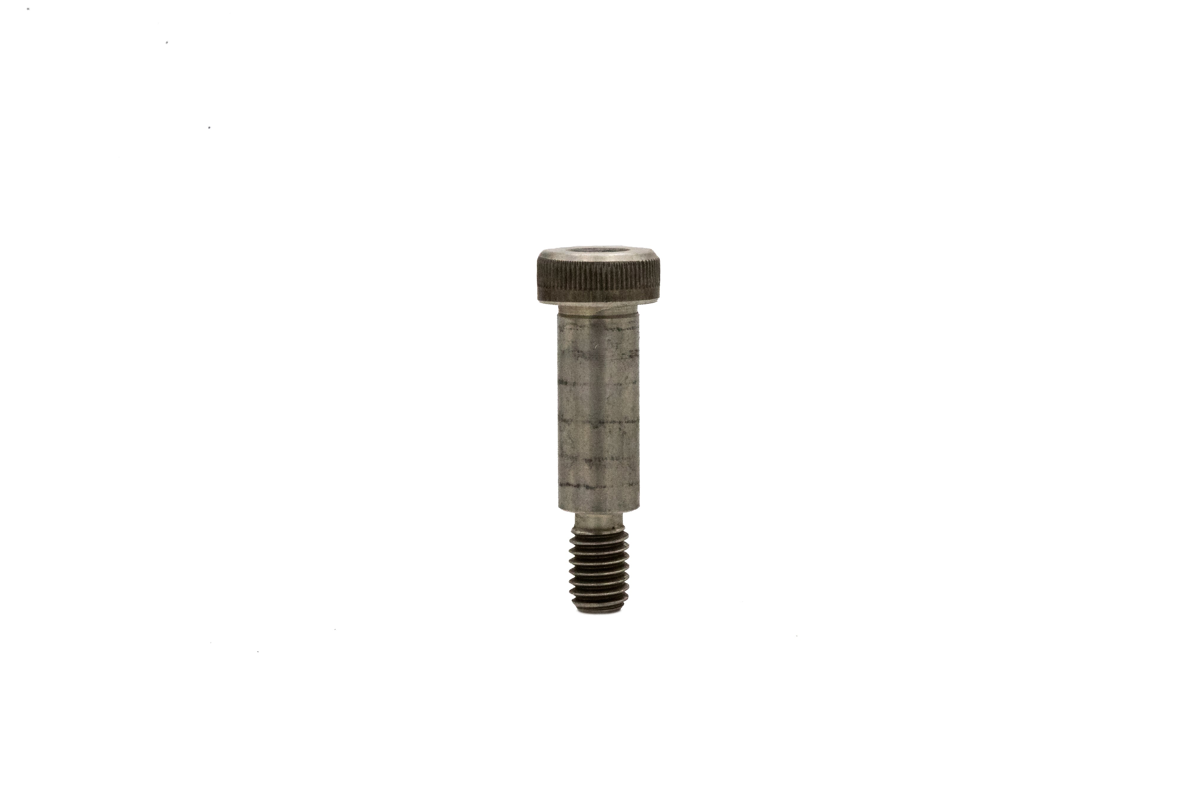 Power Wedge II shoulder bolt with threaded end and knurled head, used for mounting and securing components.
