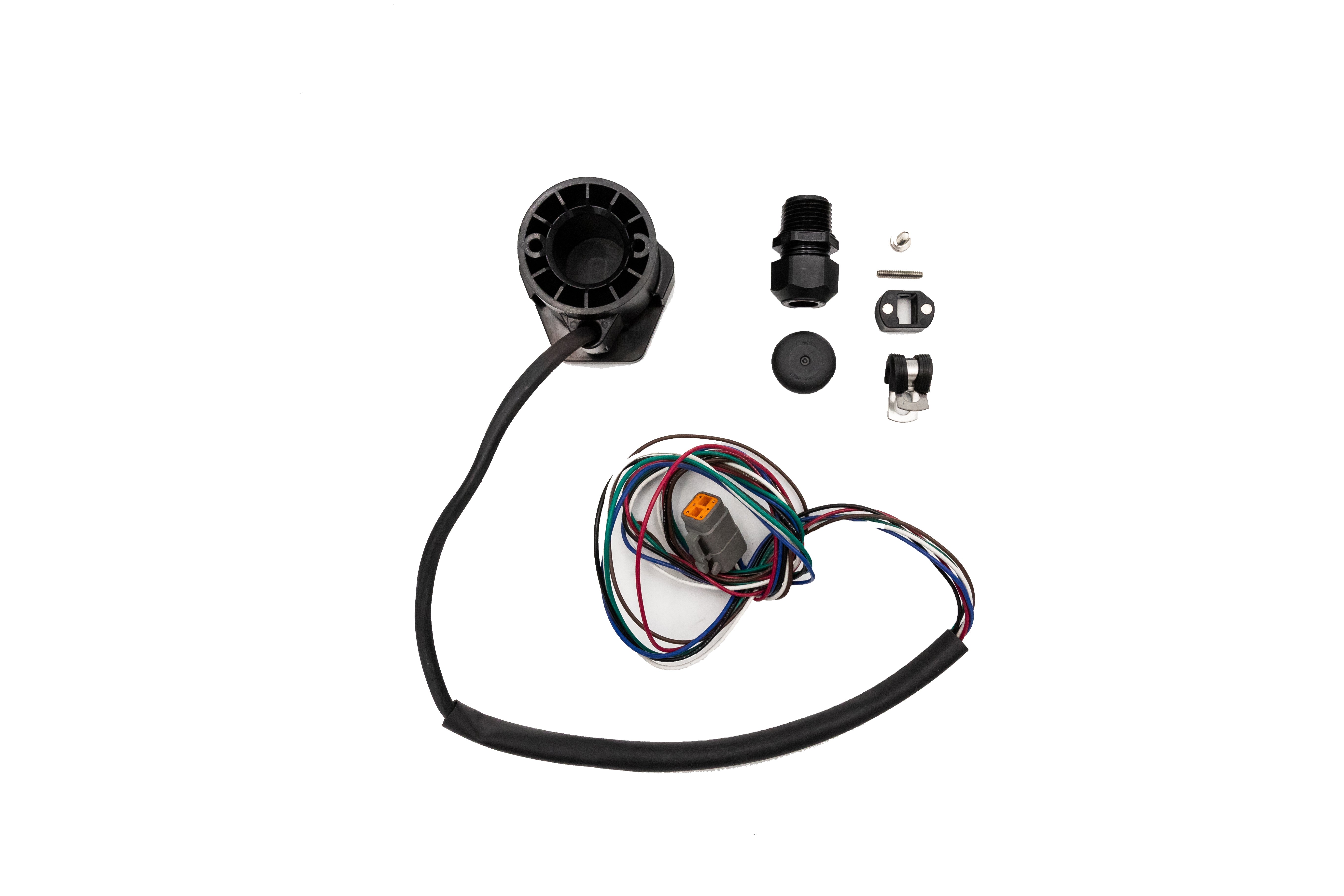 Malibu Power Wedge III Sensor Kit with wiring, sensors, and mounting components on a white background.