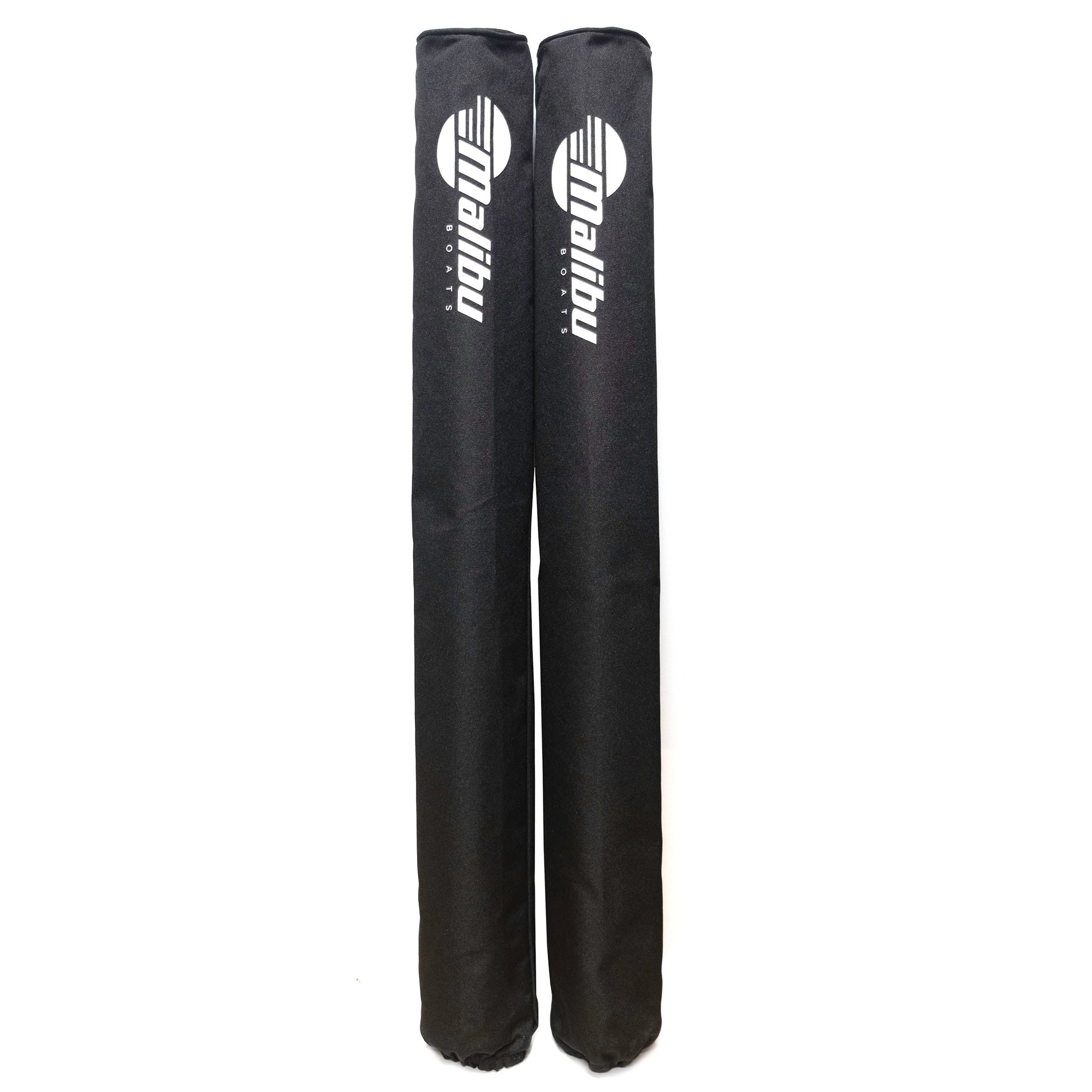 Pair of 36" Malibu/Axis trailer guide pole pads in black with white logo, designed to protect boat guide poles during transport.