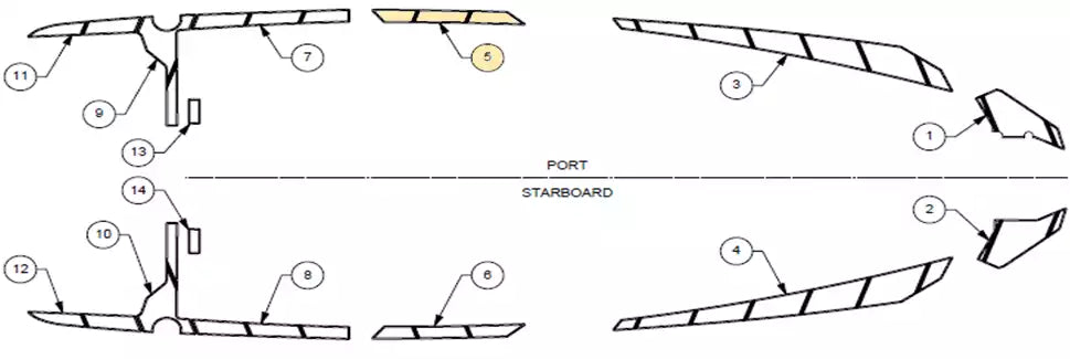 Diagram of the M240 top deck with soft grip, showing labeled parts and layout for assembly or maintenance.