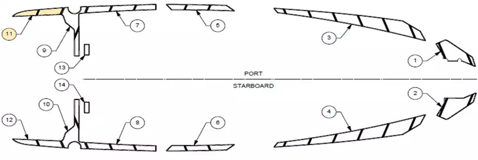 Diagram of the Soft Grip, Top deck-M240 with labeled parts for assembly or maintenance reference.