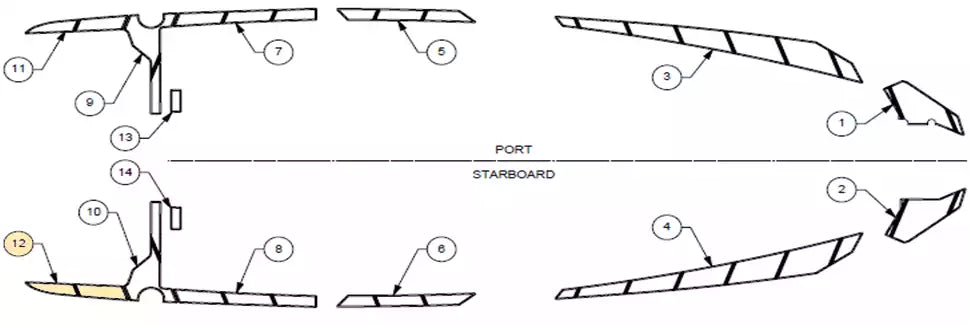 Diagram of the M240 top deck with soft grip, showing labeled components and layout for assembly or maintenance.