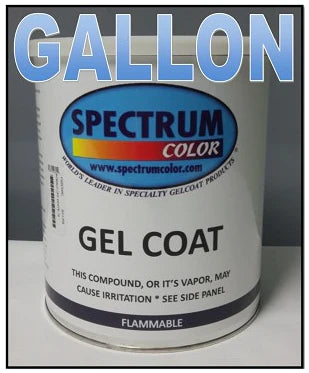 A can of Spectrum Gel Coat in Arctic White, designed for Malibu/Axis boats from 2017 to 2020, labeled as flammable and irritation-causing.