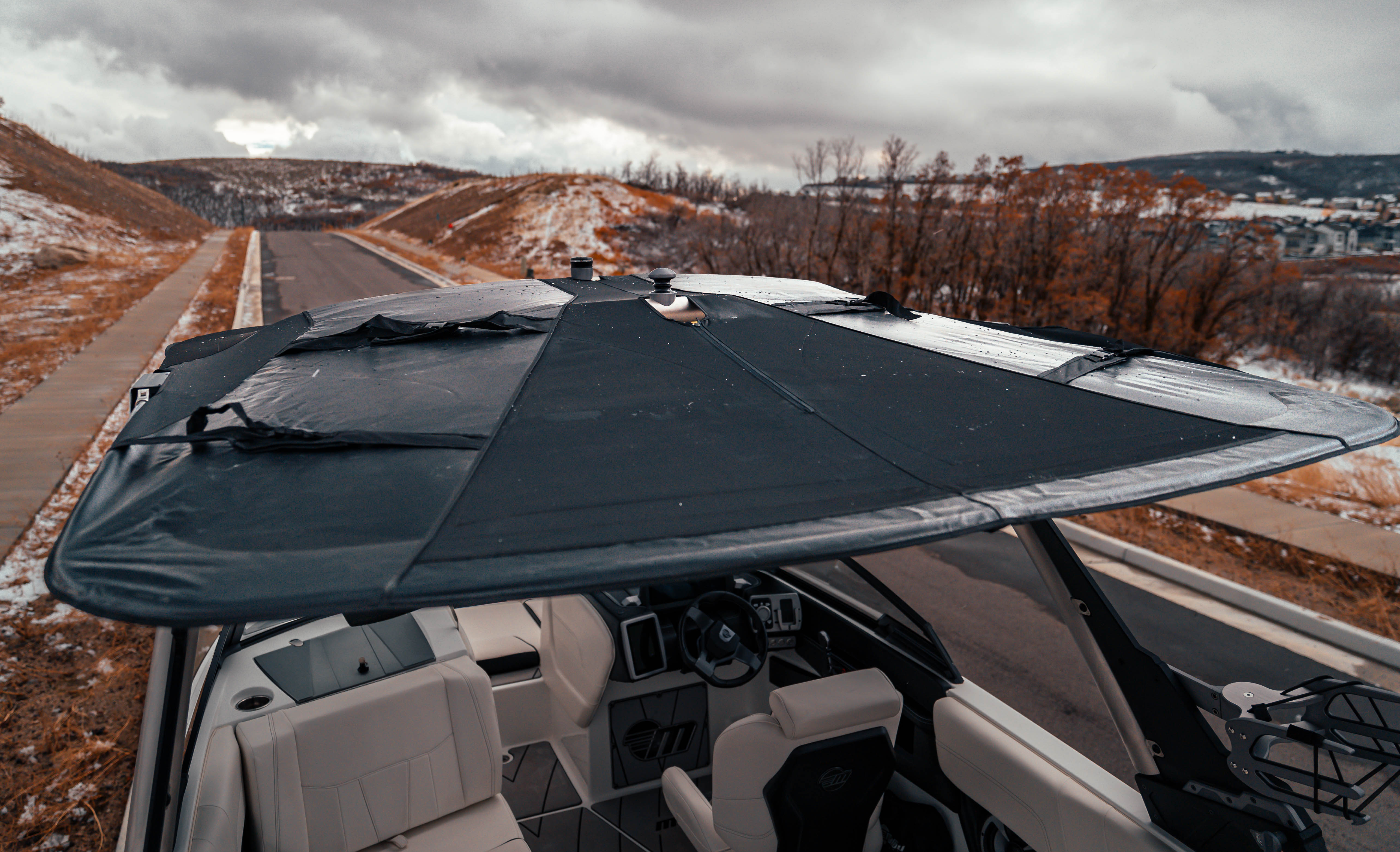 Malibu G3 Gen2 Bimini Canvas EXTENDED W/Rope & Surf Storage-Large 18-20'