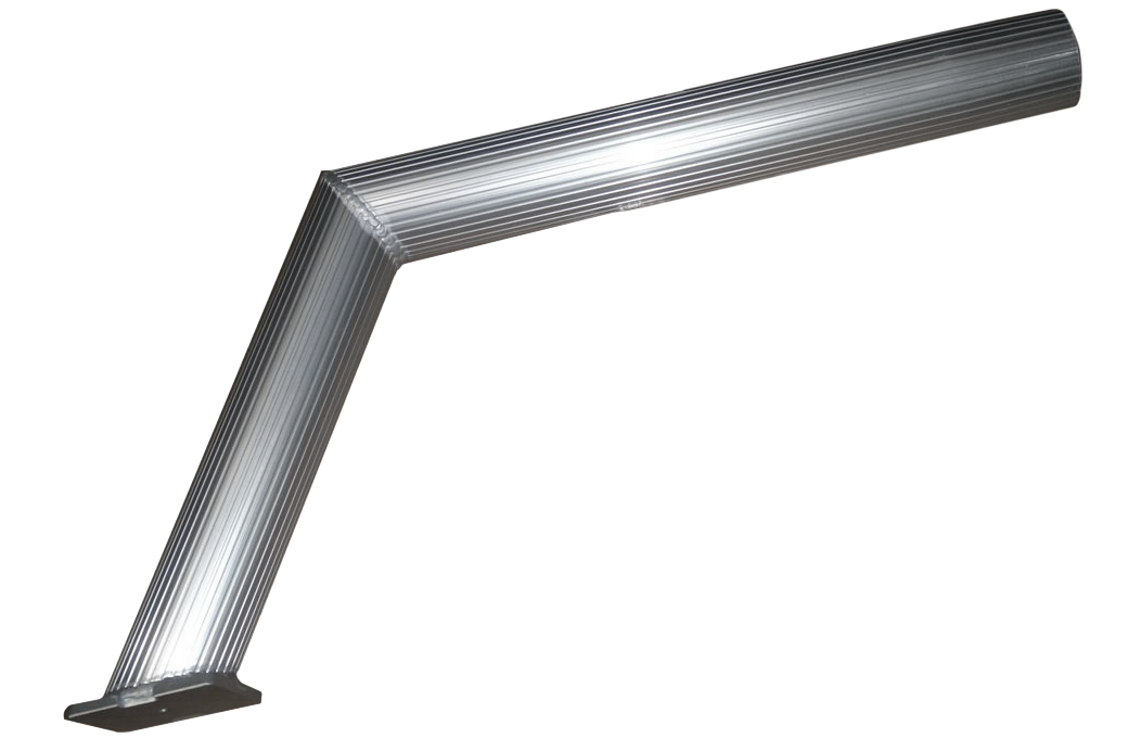 Silver side-mount table leg tube with a ribbed surface, designed for sturdy support and easy installation.