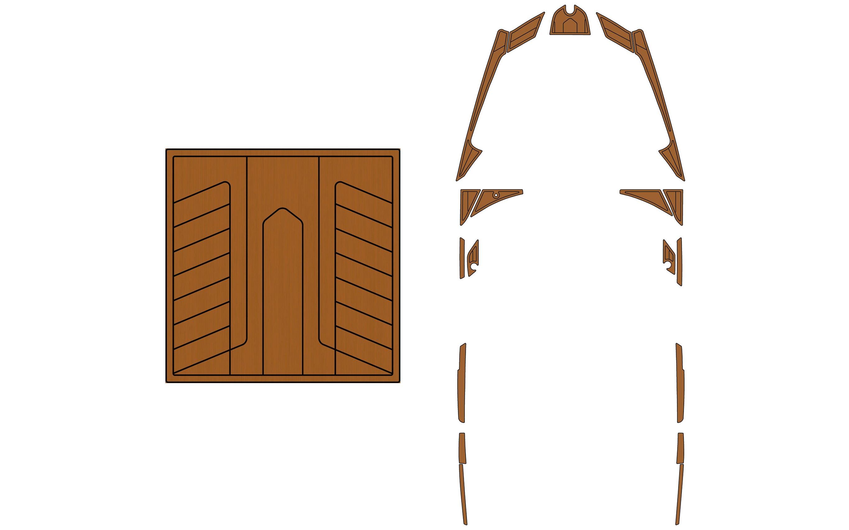 Diagram of Axis A22 Soft Grip Top Deck Kit for '09-'14, showing individual brown deck components and grip pad.