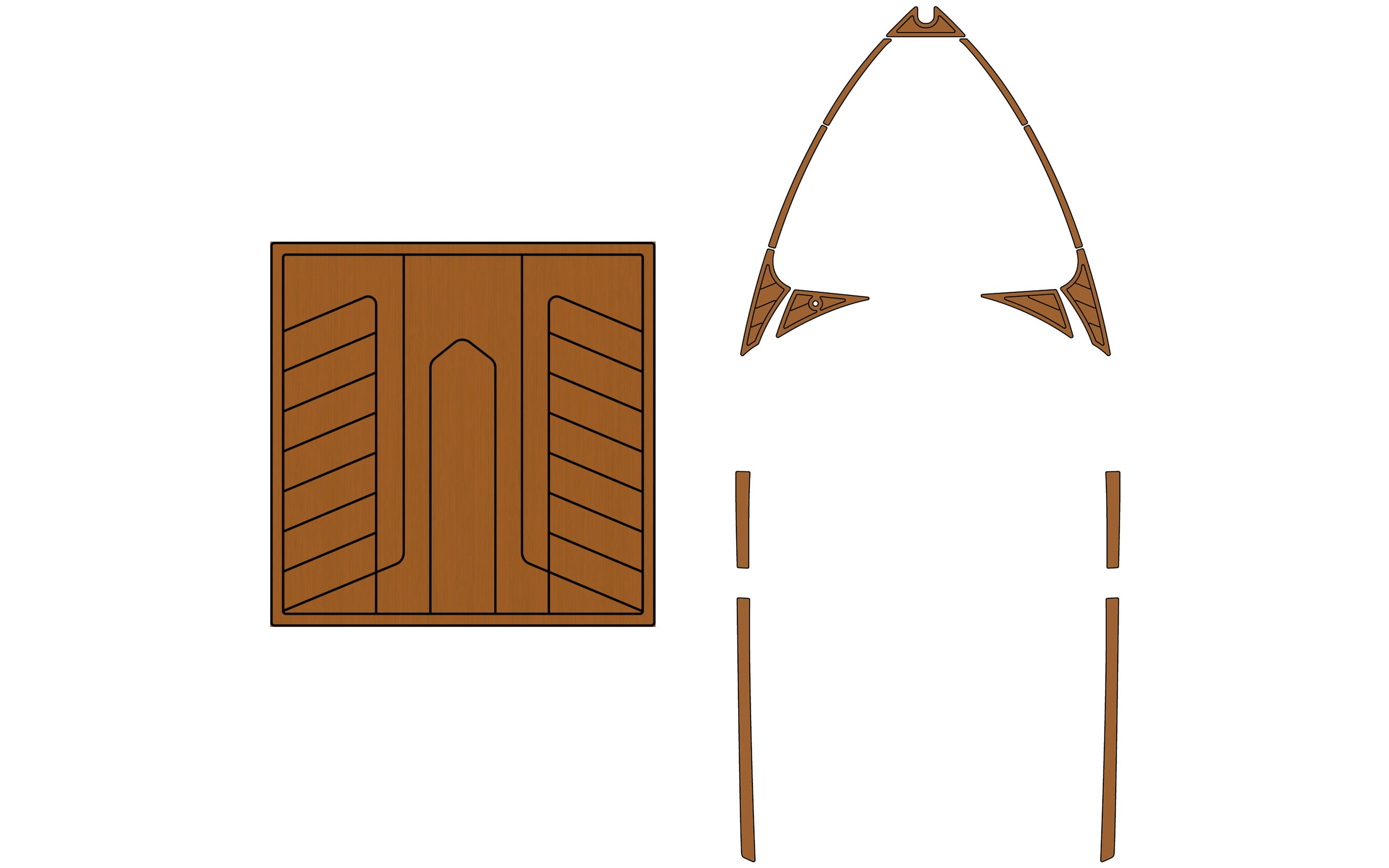 Diagram of Malibu 21VLX Soft Grip Kits (2010-2014) with wooden grip panels, side rails, and mounting hardware components.