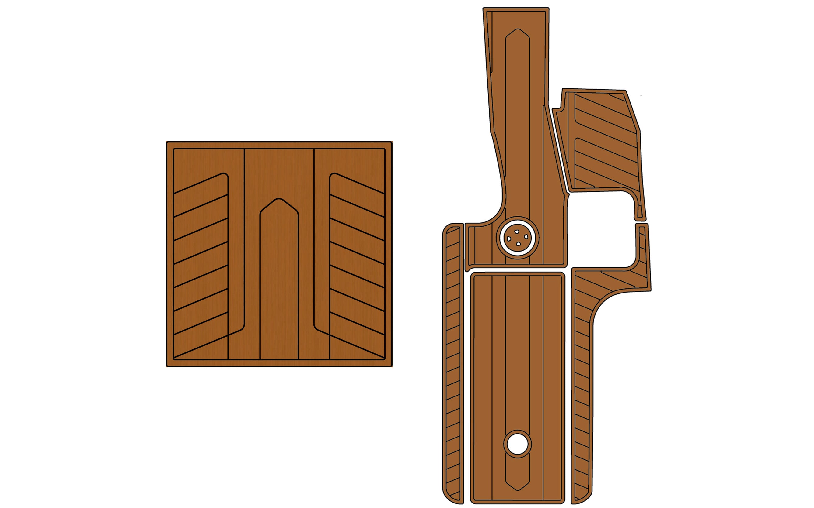 Malibu 247LSV soft grip kit components in brown wood grain finish for model years 2010-2017, including grip panels and mounting hardware.