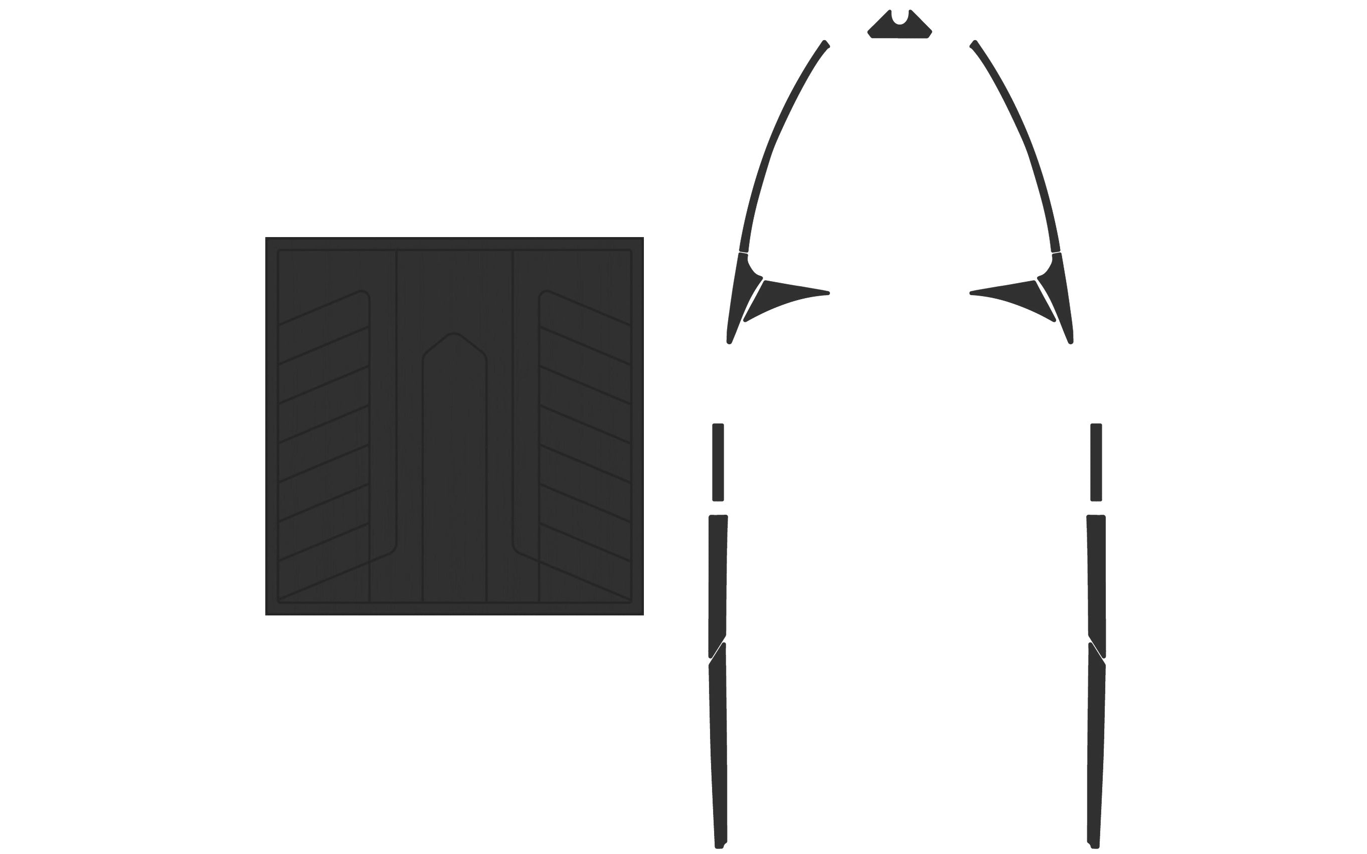 Diagram of Malibu 247LSV soft grip kit components, including a black textured pad and two black grip strips for 2010-2017 models.