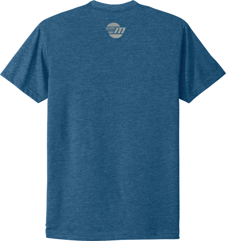 Blue Malibu Icon Tee with a small logo on the back near the neckline, casual short-sleeve T-shirt design.