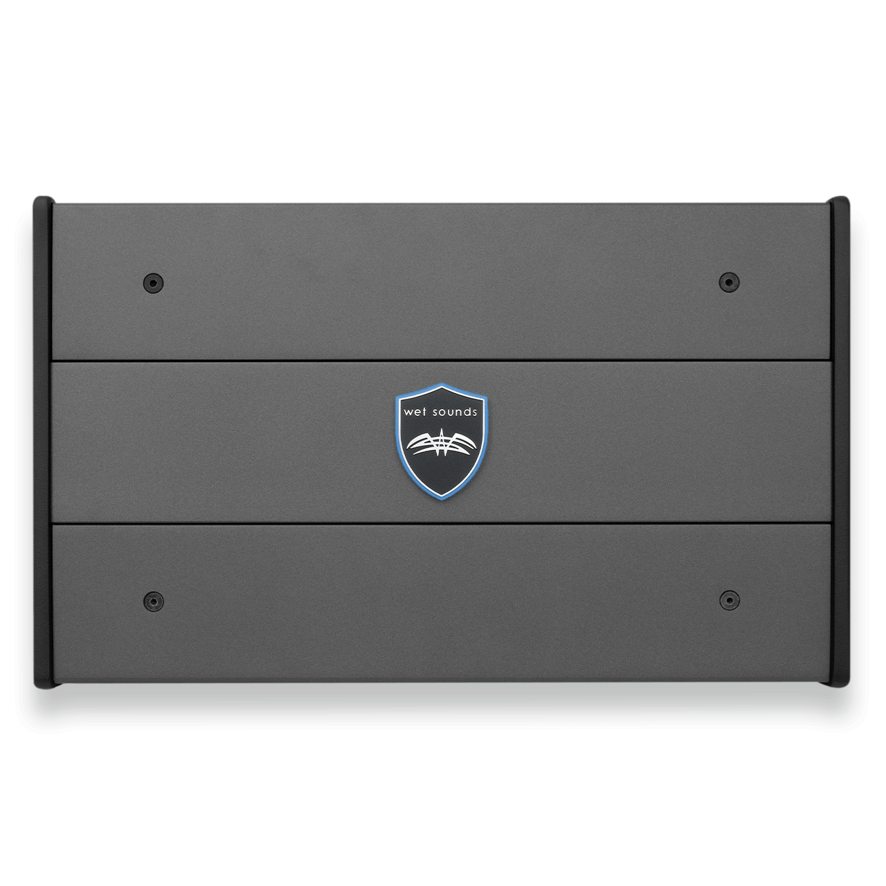 Wet Sounds SYN-DX2.3 HP marine amplifier with a sleek gray design, black side panels, and a Wet Sounds logo on the front.