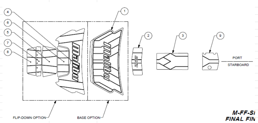 2020 Malibu 22MXZ Swim Deck diagram showing design options and specifications for installation.