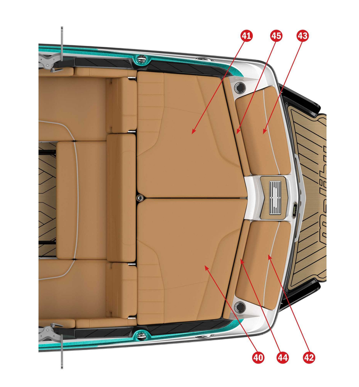 2020 22 LSV boat upholstery layout showing seating arrangement and design details for enhanced comfort and style.