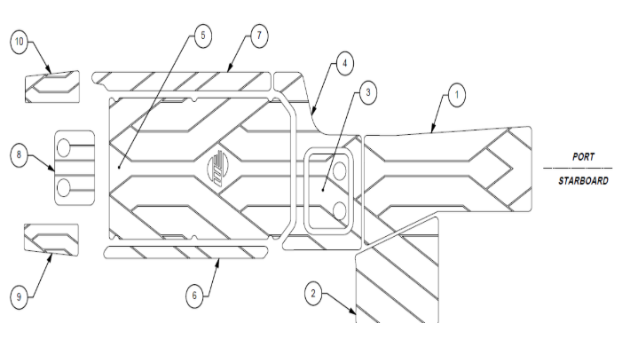 2021 Malibu 22LSV cockpit flooring diagram showing detailed layout and part numbers for installation.