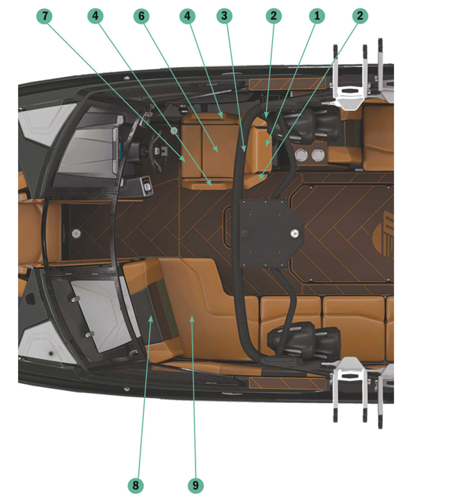 Observer seat cushion designed for comfort and support in Malibu and Axis boats, enhancing the boating experience.