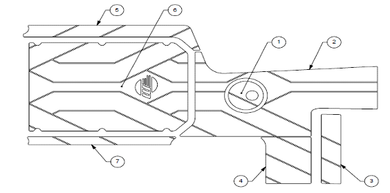 Diagram of Malibu 21 MLX Cockpit Softgrip showing detailed design and labeling for installation and features.