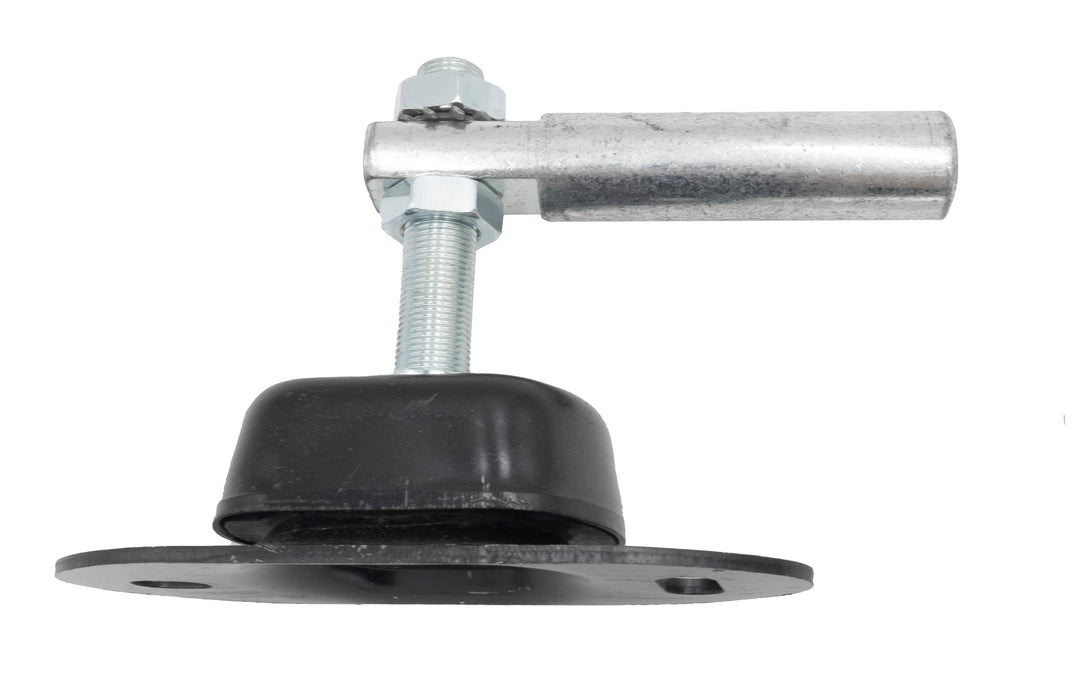 Front motor mount for Indmar 6.2L engine, featuring a metal bracket, rubber insulator, and mounting plate for engine stability.
