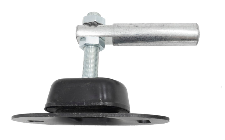 Front motor mount for Indmar 6.2L engine, featuring a metal bracket, rubber insulator, and mounting plate for engine stability.