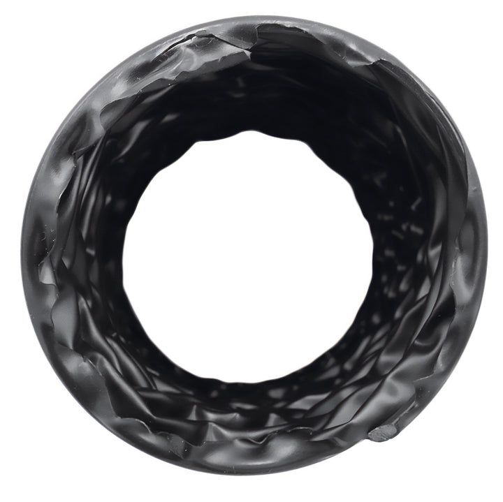Black 3-inch blower hose, 1 foot length, flexible and durable for industrial or gardening use.