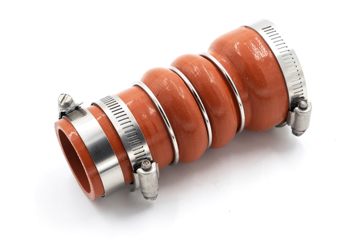 Rubber shaft seal with metal clamps, designed to prevent fluid leaks in mechanical equipment.